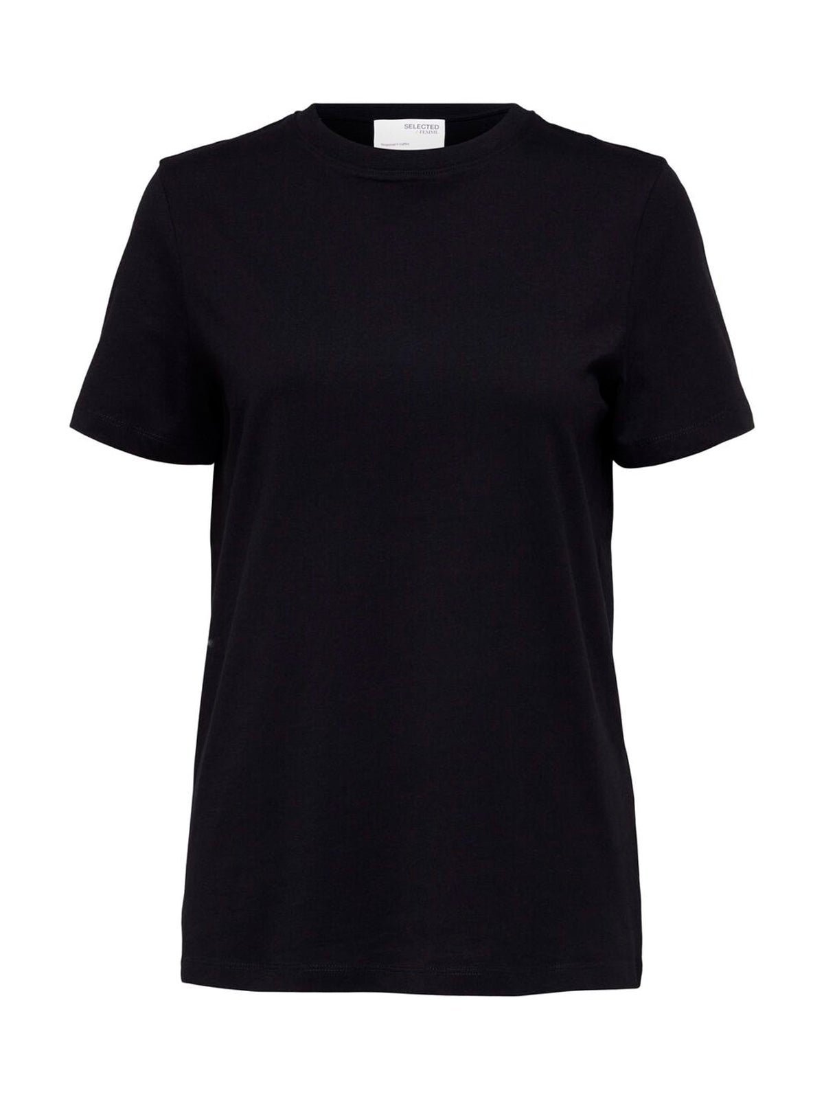 Selected Femme Essential O-Neck T-Shirt Black - Glebe Fashion