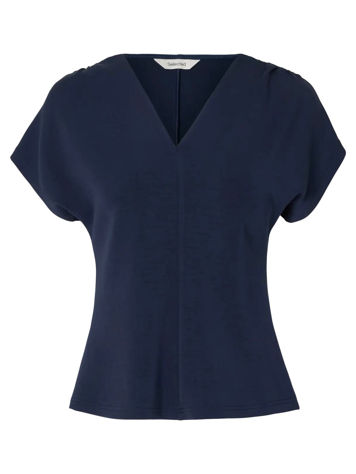 Selected Gathered Short Sleeve Sweat Top - Glebe Fashion
