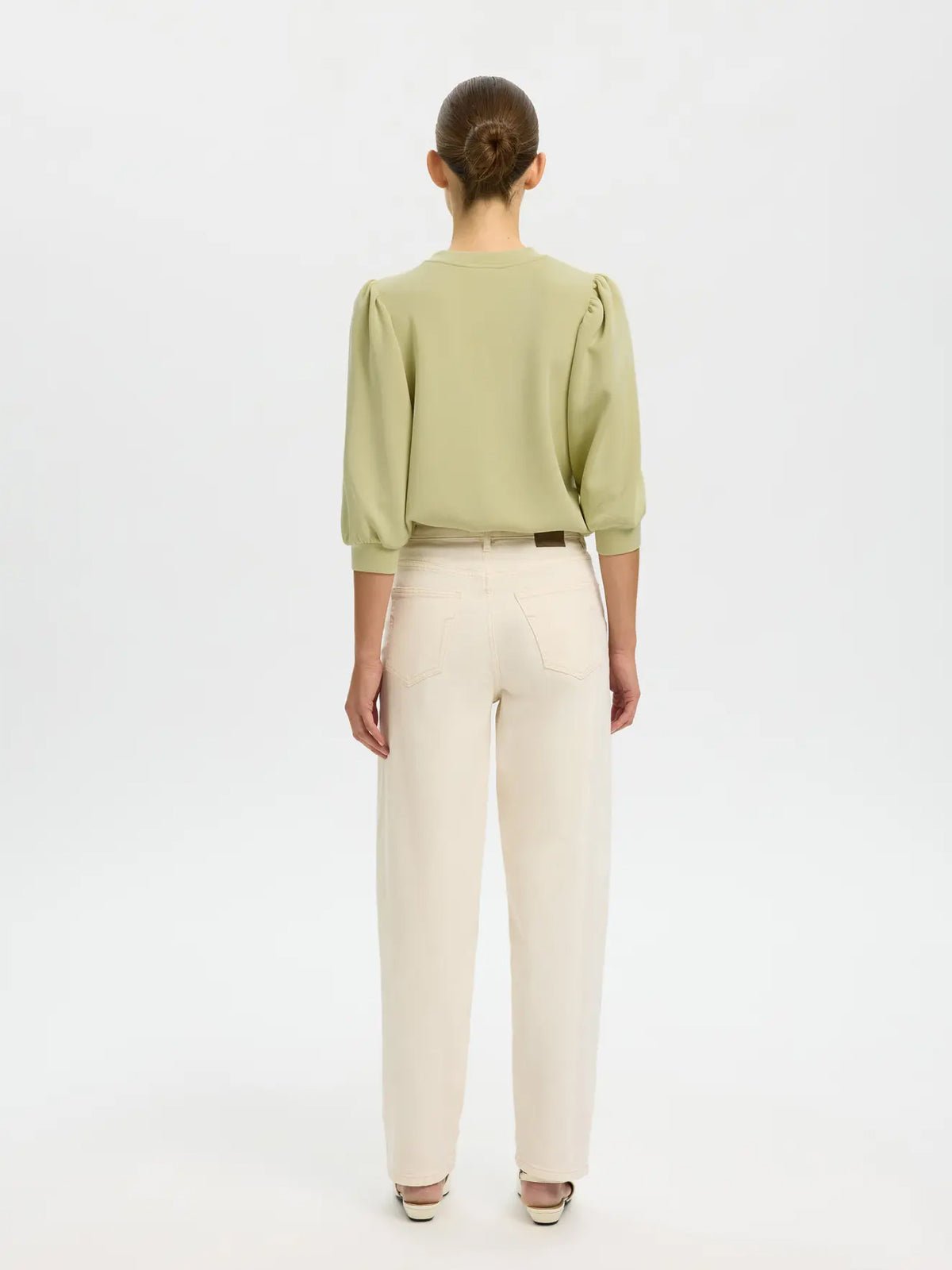 Selected Sweat Top Pale Green - Glebe Fashion