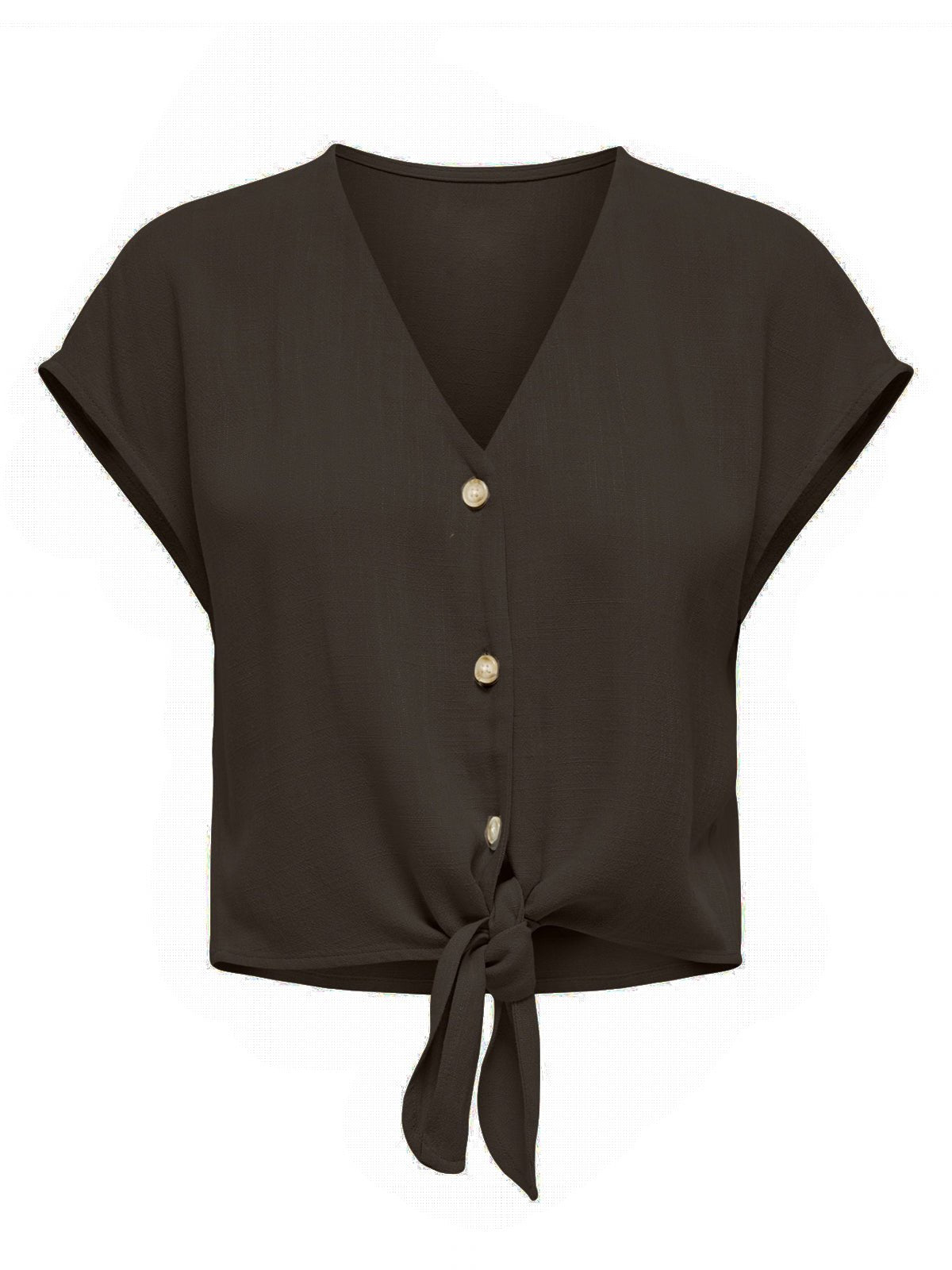Siesta Knot Shirt Black Coffee - Glebe Fashion