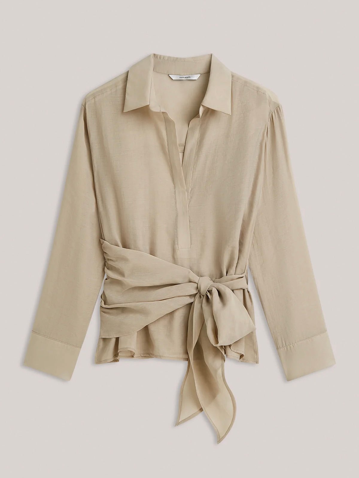 Summum Wrap Top In Lyocell Blend - Glebe Fashion