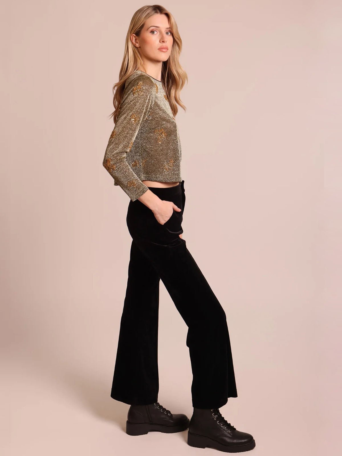 Traffic People No Going Back Ceeci Trousers Black - Glebe Fashion