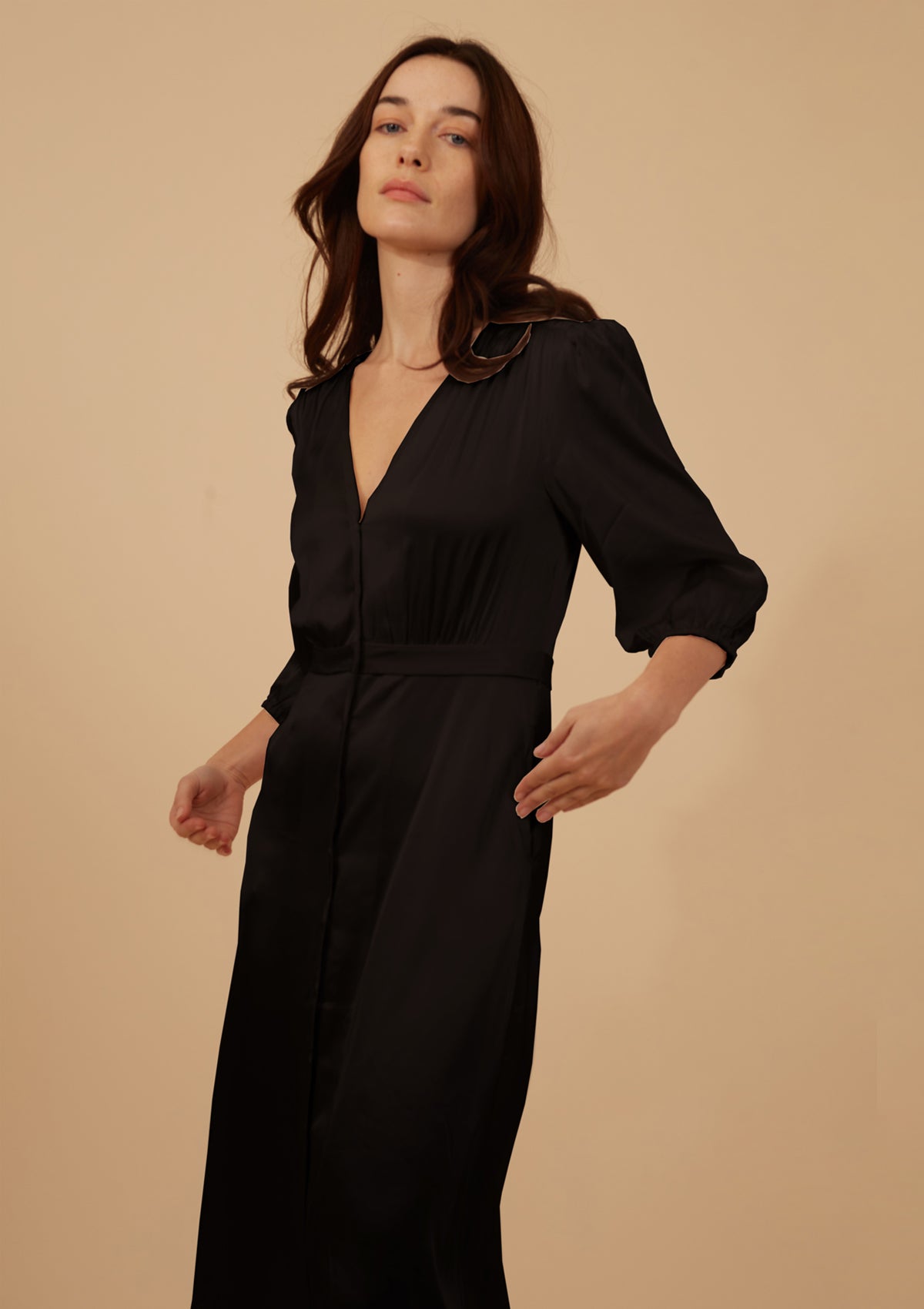 Traffic People Silkwood Blanche Dress Black - Glebe Fashion