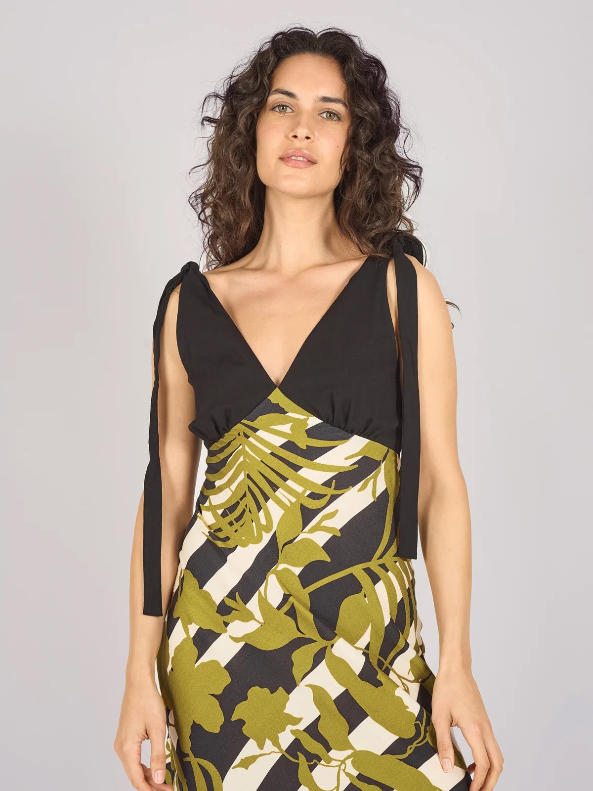Traffic People The Archive Eddie Dress Black Olive - Glebe Fashion