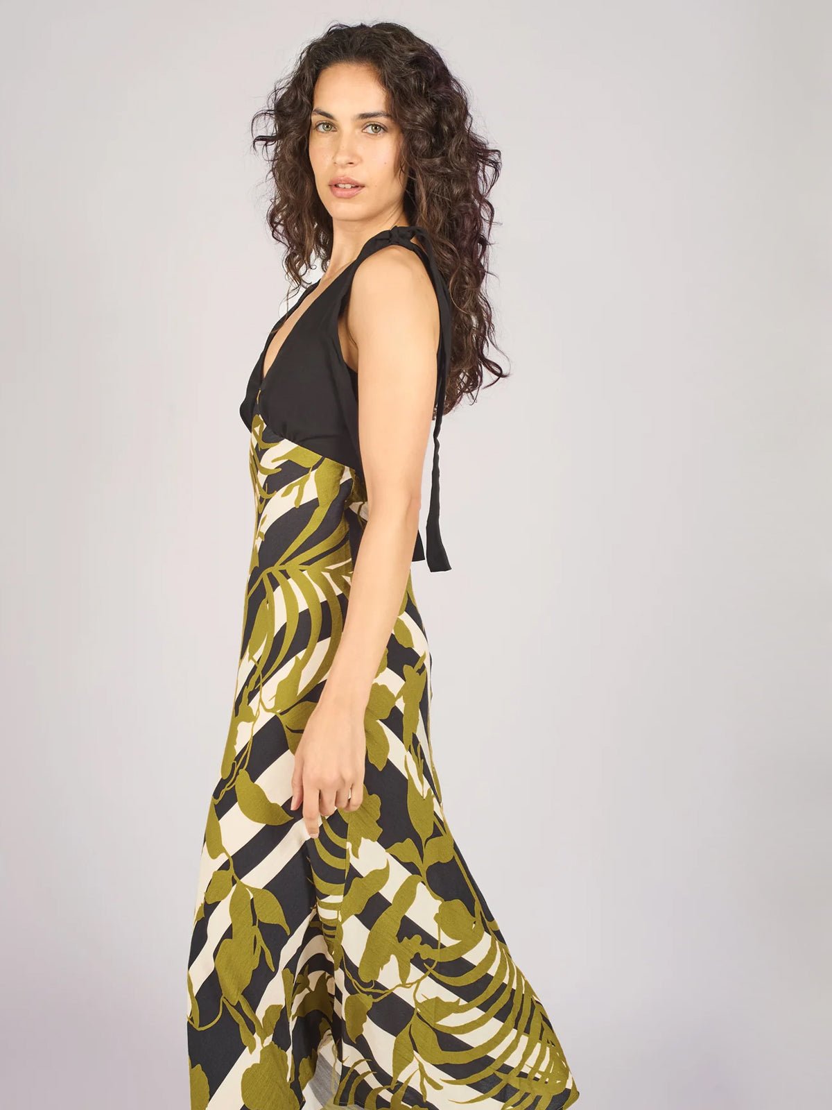 Traffic People The Archive Eddie Dress Black Olive - Glebe Fashion