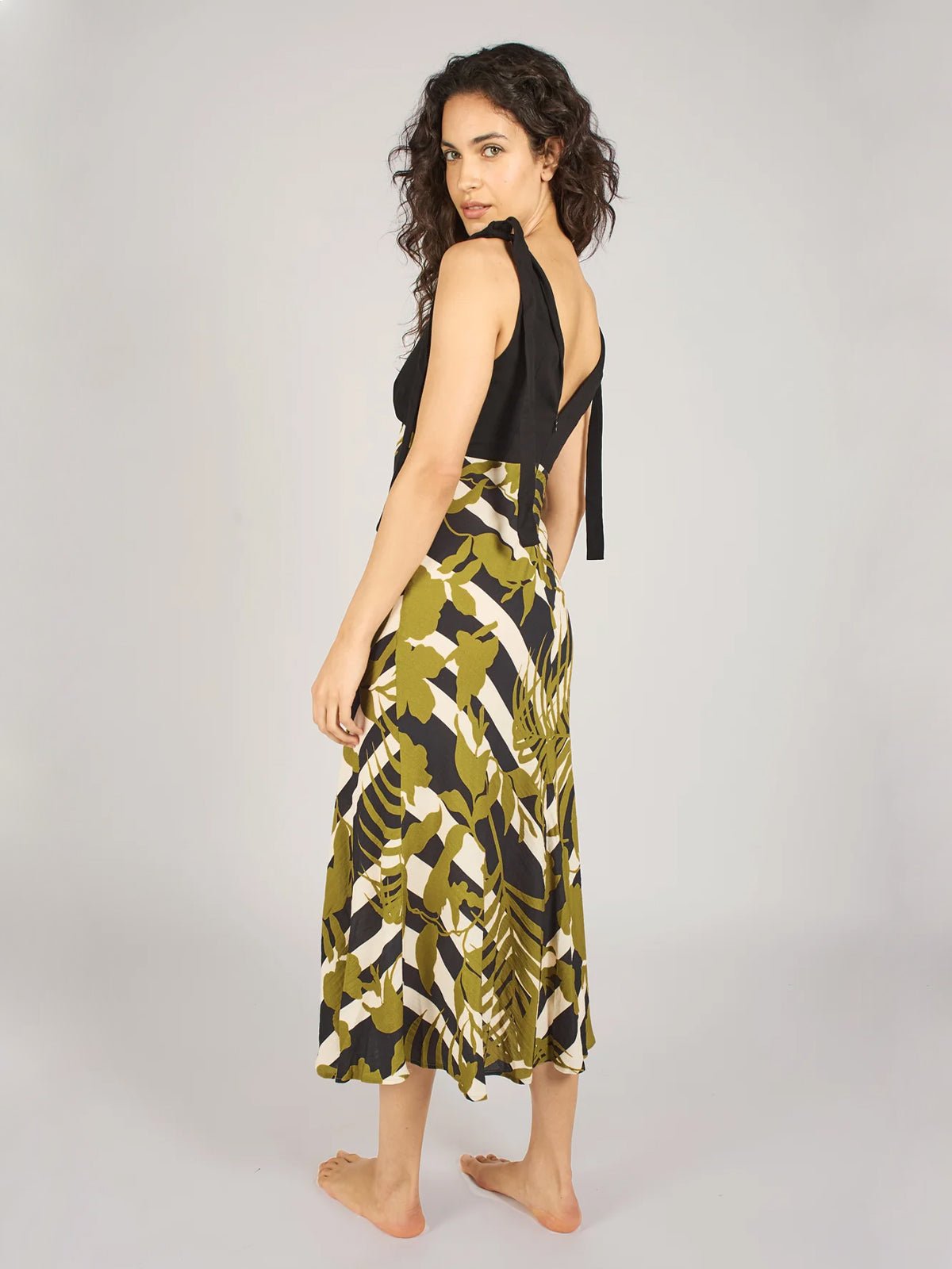 Traffic People The Archive Eddie Dress Black Olive - Glebe Fashion