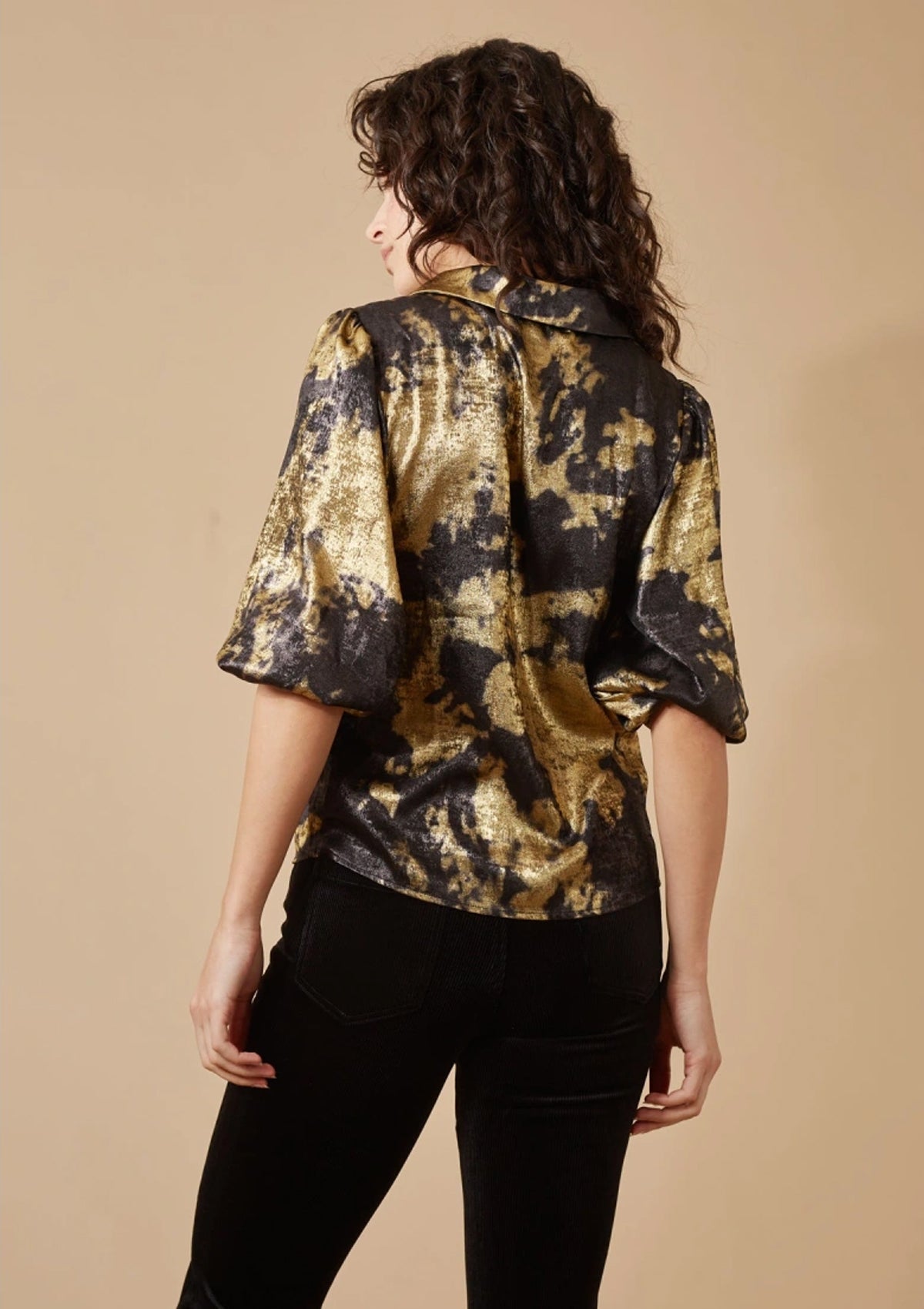 Traffic People Under The Influence Charlie Shirt Black Gold - Glebe Fashion