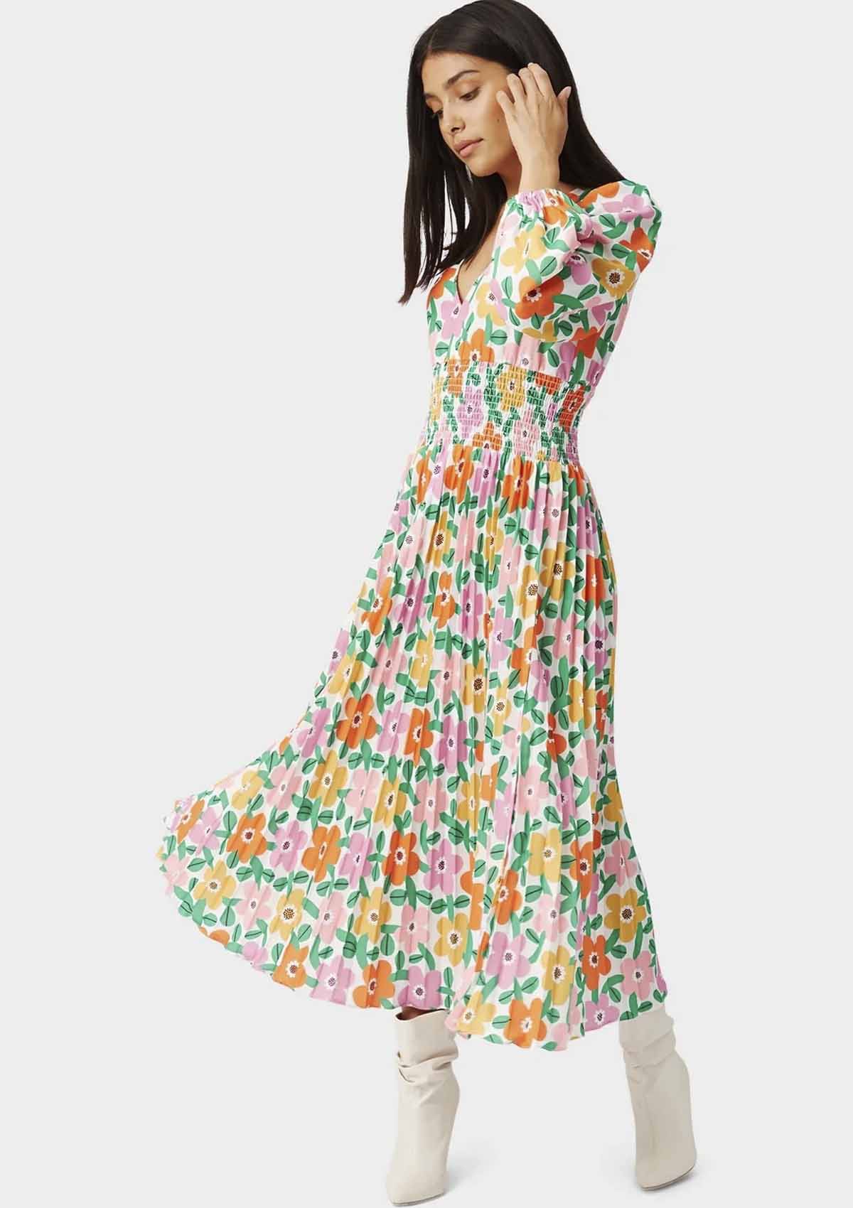 Traffic People White Floral Aurora Dress - Glebe Fashion