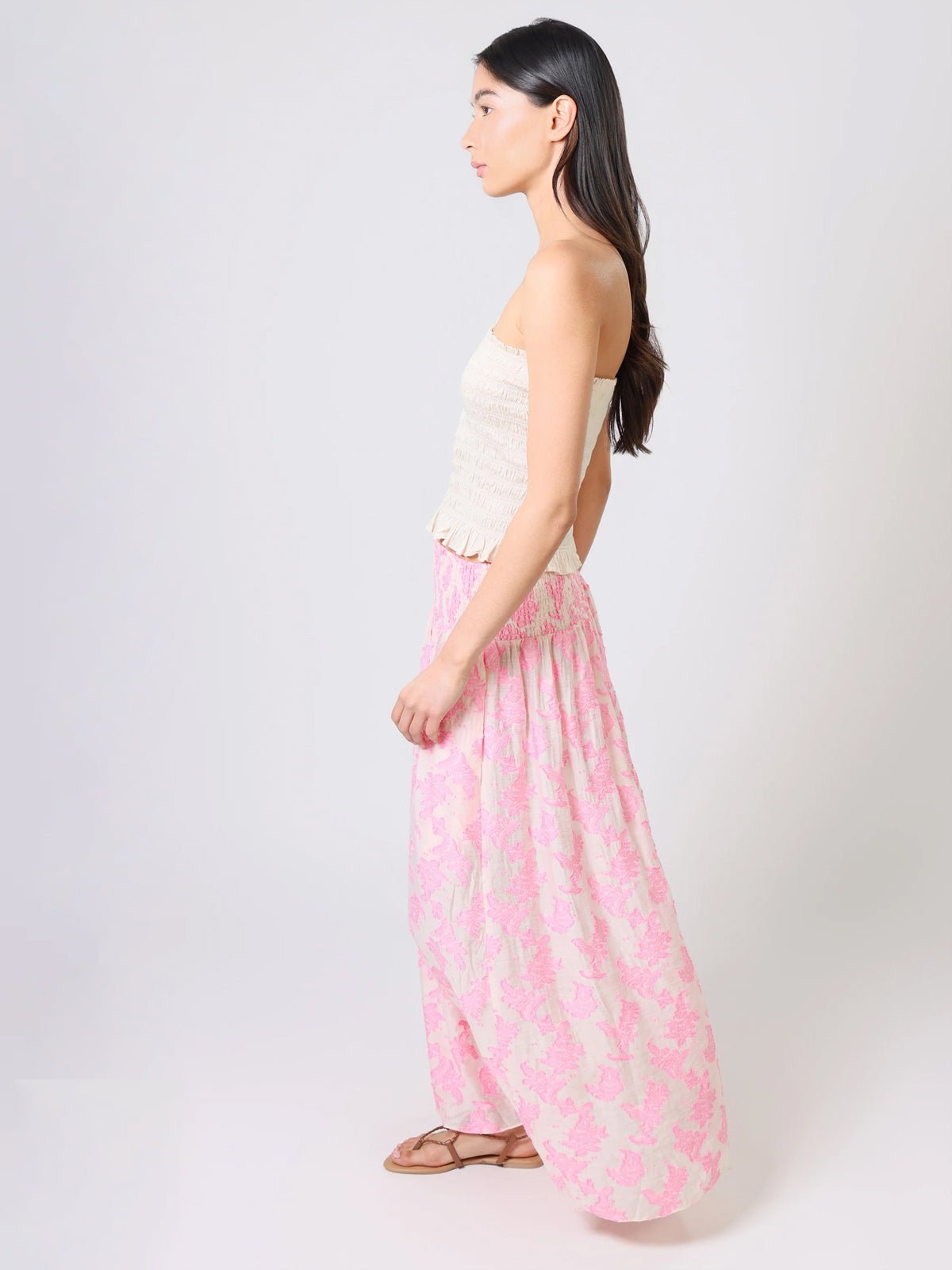 Traffic People Wisdom & Pearls Aurora Skirt Pink - Glebe Fashion
