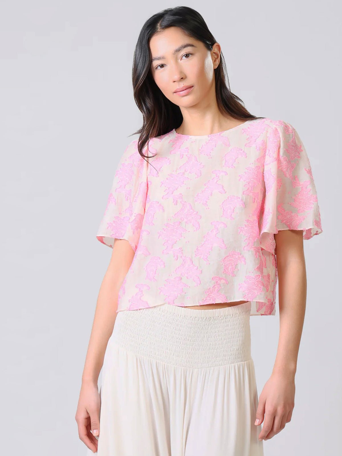 Traffic People Wisdom & Pearls Rene Blouse Pink - Glebe Fashion