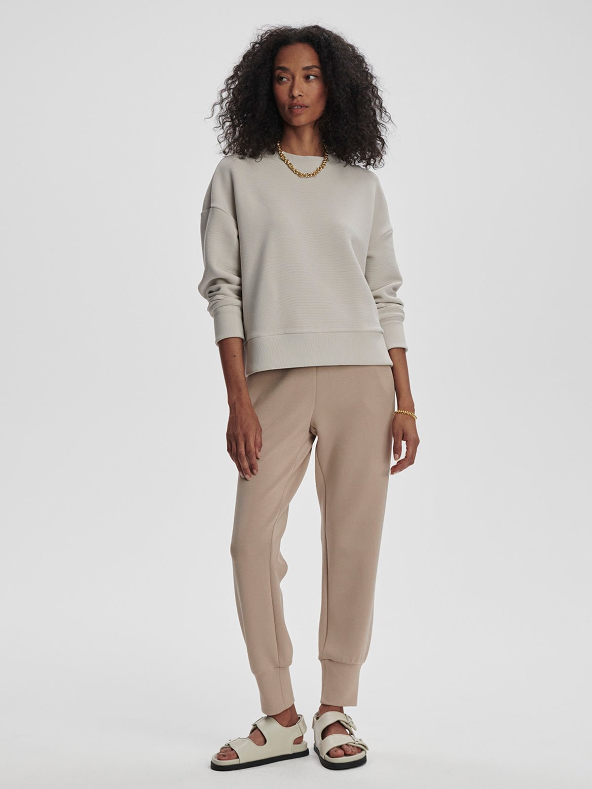 Varley Addelyn Sweat Silver Grey - Glebe Fashion