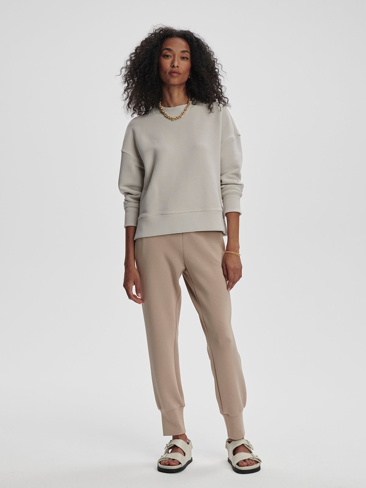 Varley Addelyn Sweat Silver Grey - Glebe Fashion