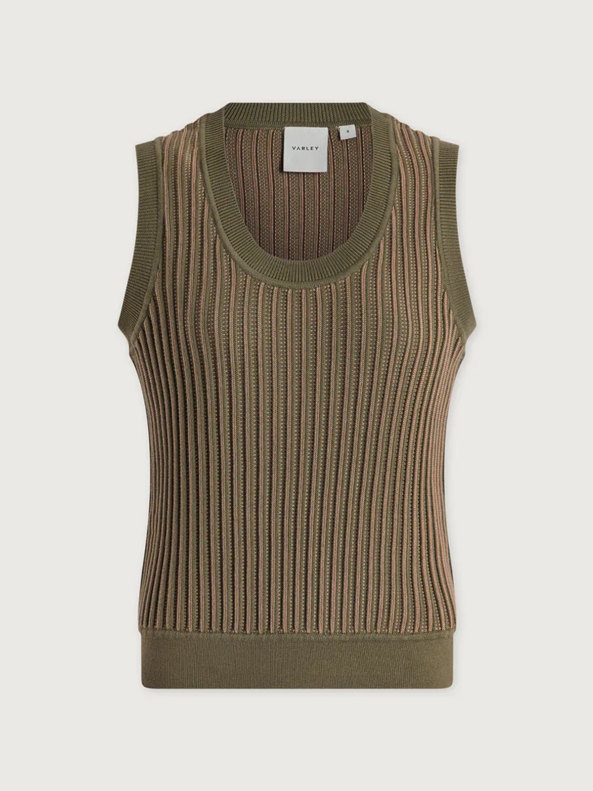 Varley Aldcroft Stitch Knit Tank Olivine - Glebe Fashion