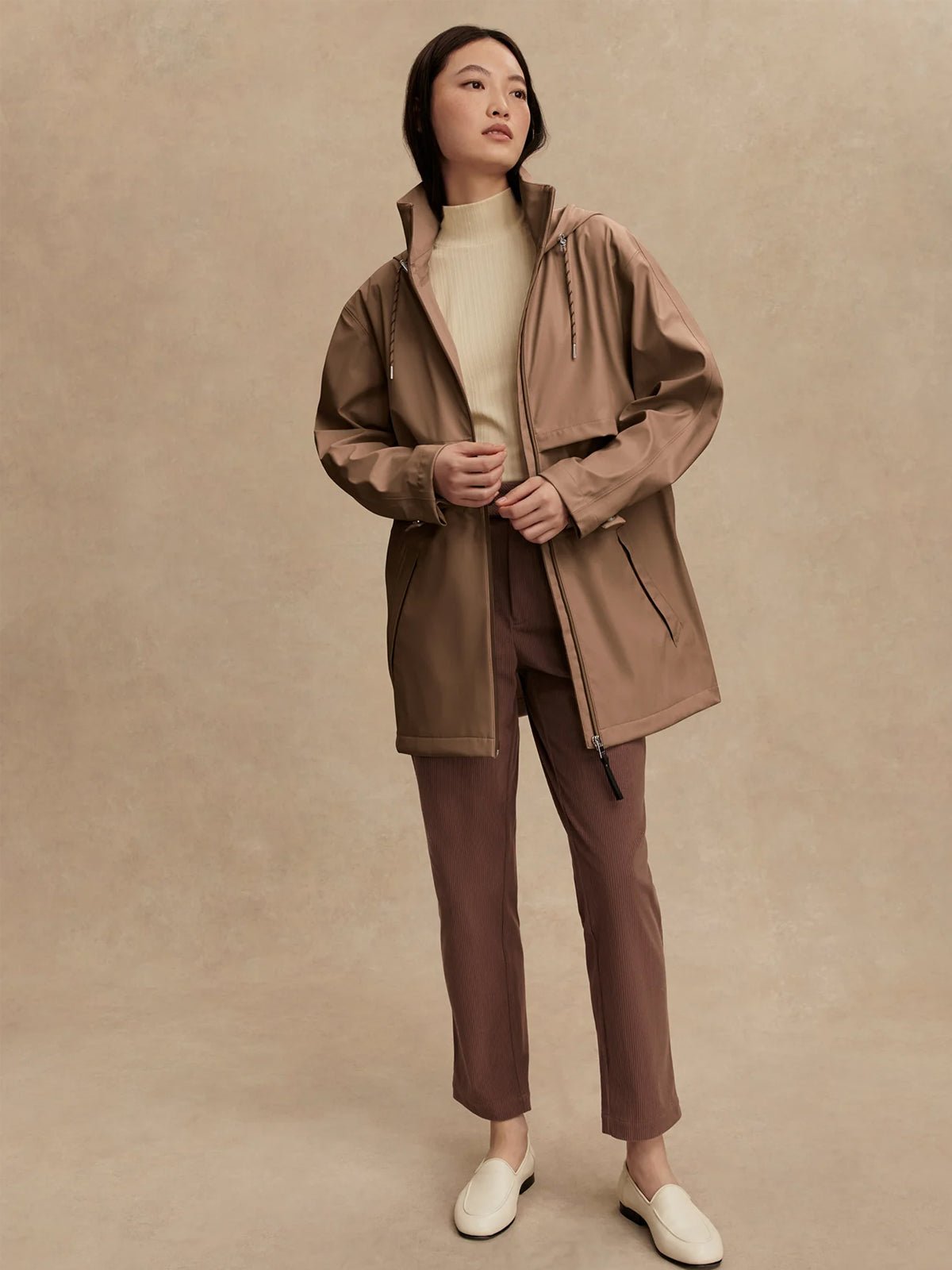 Varley Alyssa Rain Jacket Ash Taupe - Glebe Fashion