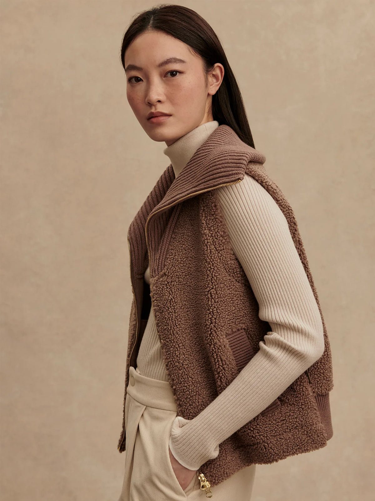 Varley Aspen Gilet Ash Taupe - Glebe Fashion