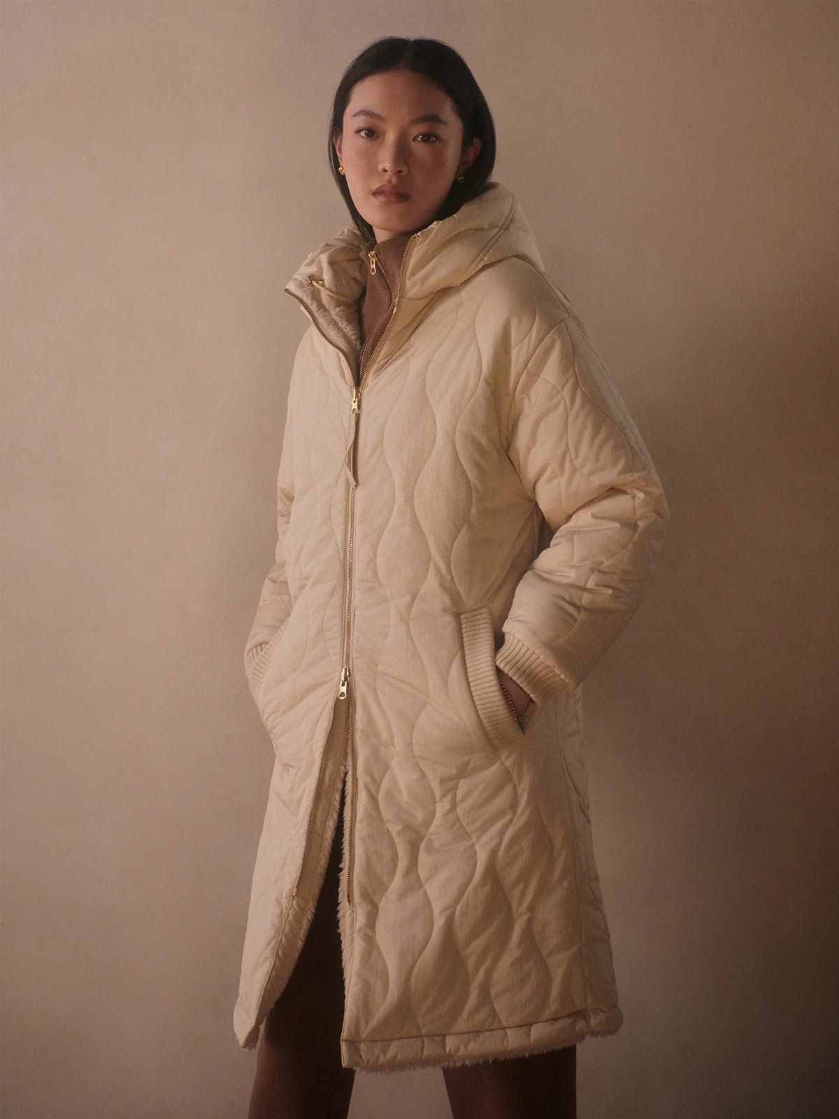 Varley Cyrus Reversible Coat Sandshell - Glebe Fashion
