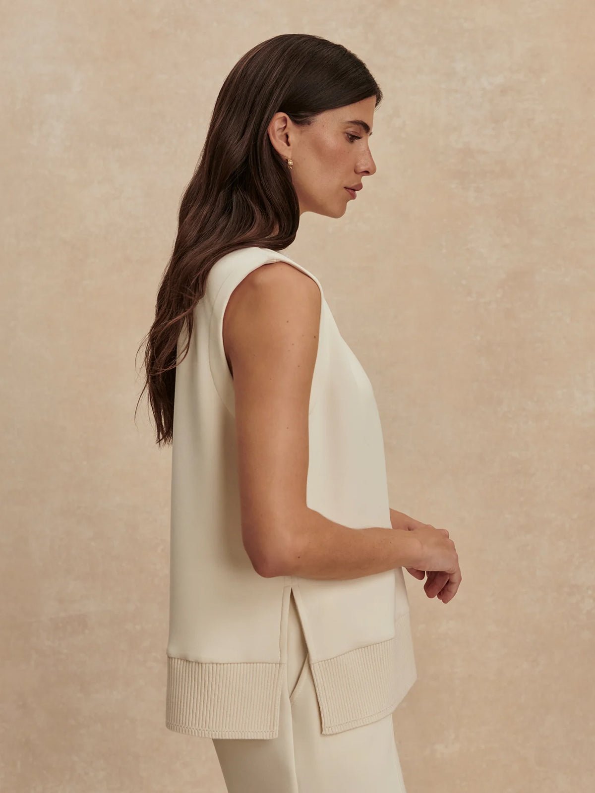 Varley Freida V Neck Tank Pristine - Glebe Fashion