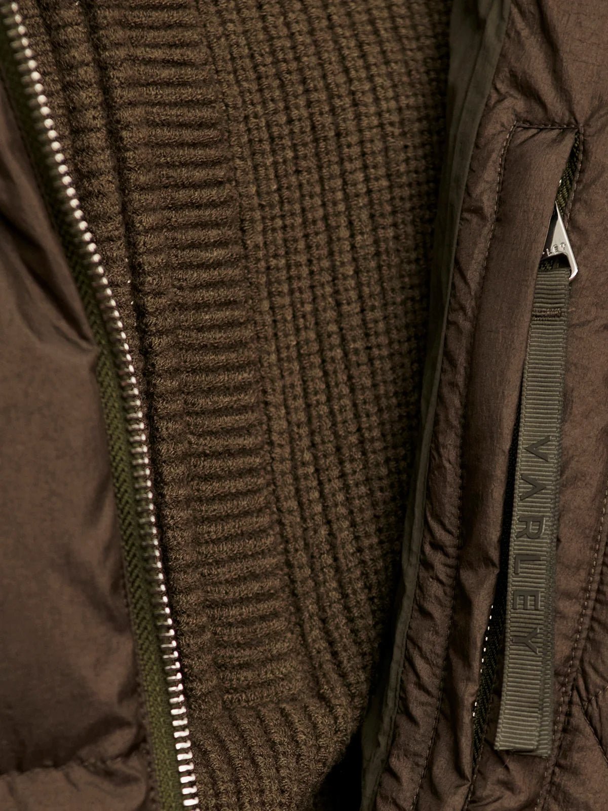 Varley Katya Long Down Puffer Jacket Dark Olive Metallic - Glebe Fashion