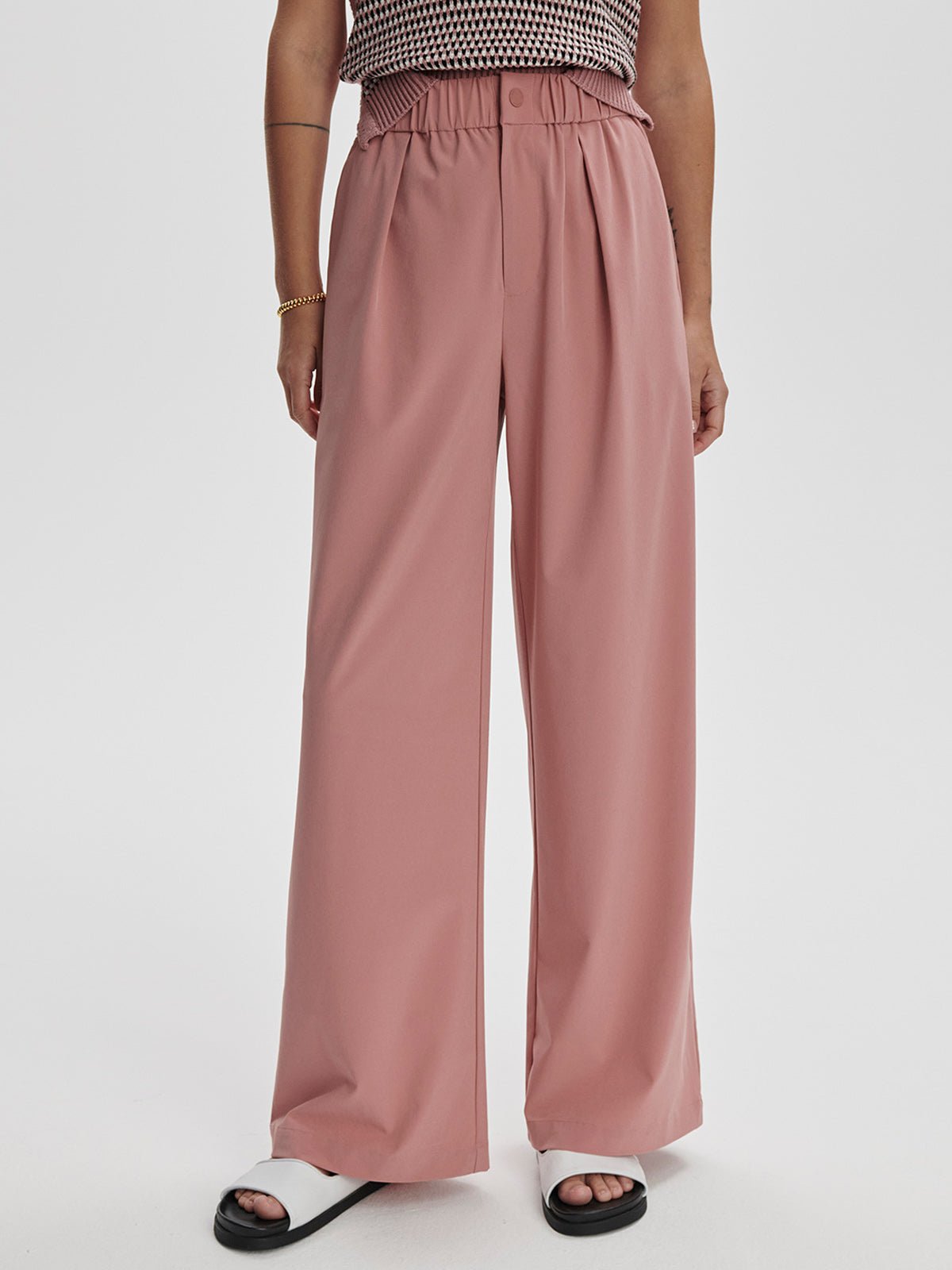 Varley Kayson Wide Trousers 32 Ash Pink - Glebe Fashion
