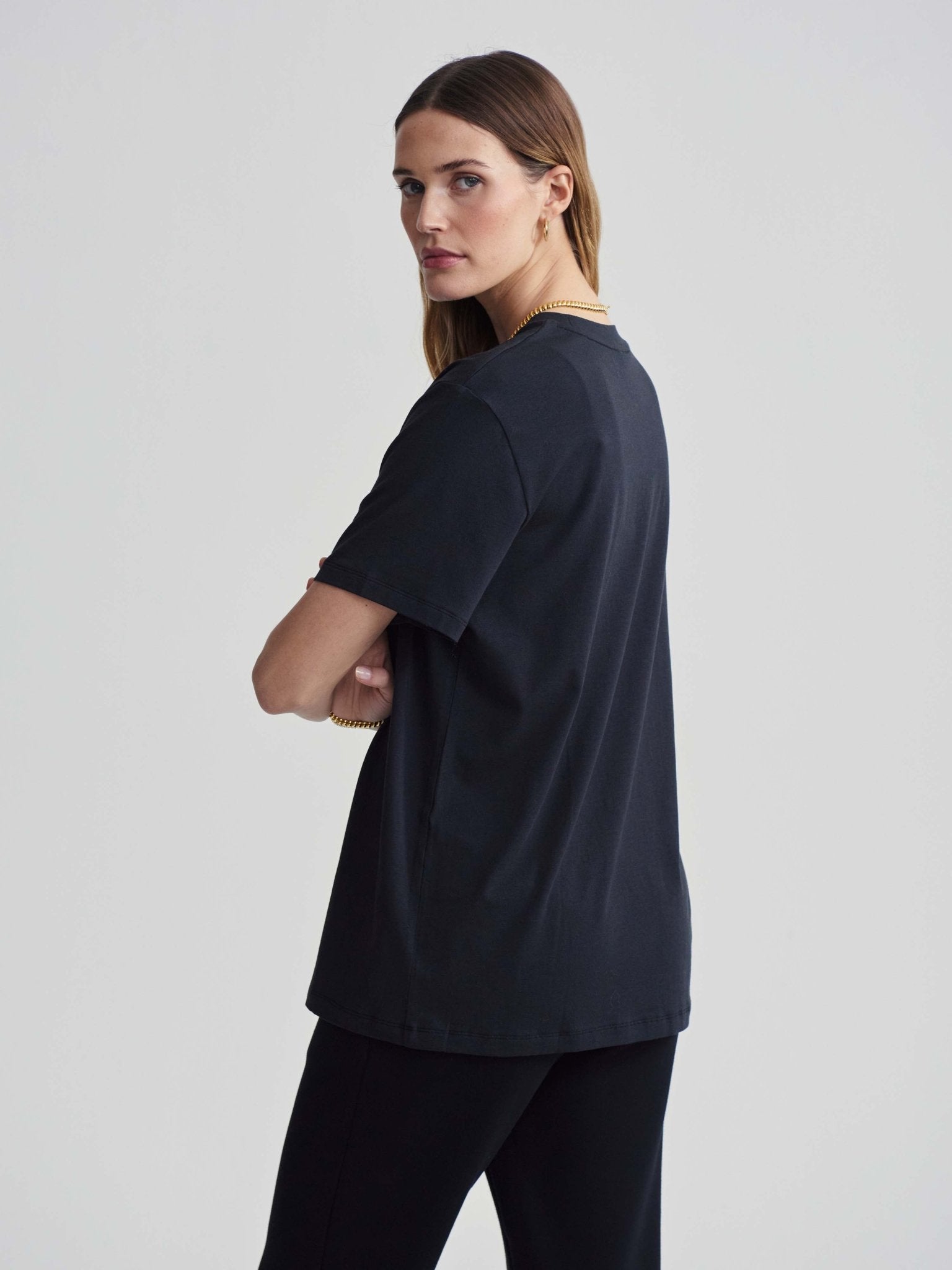 Varley Leighton Boyfriend Tee Black - Glebe Fashion