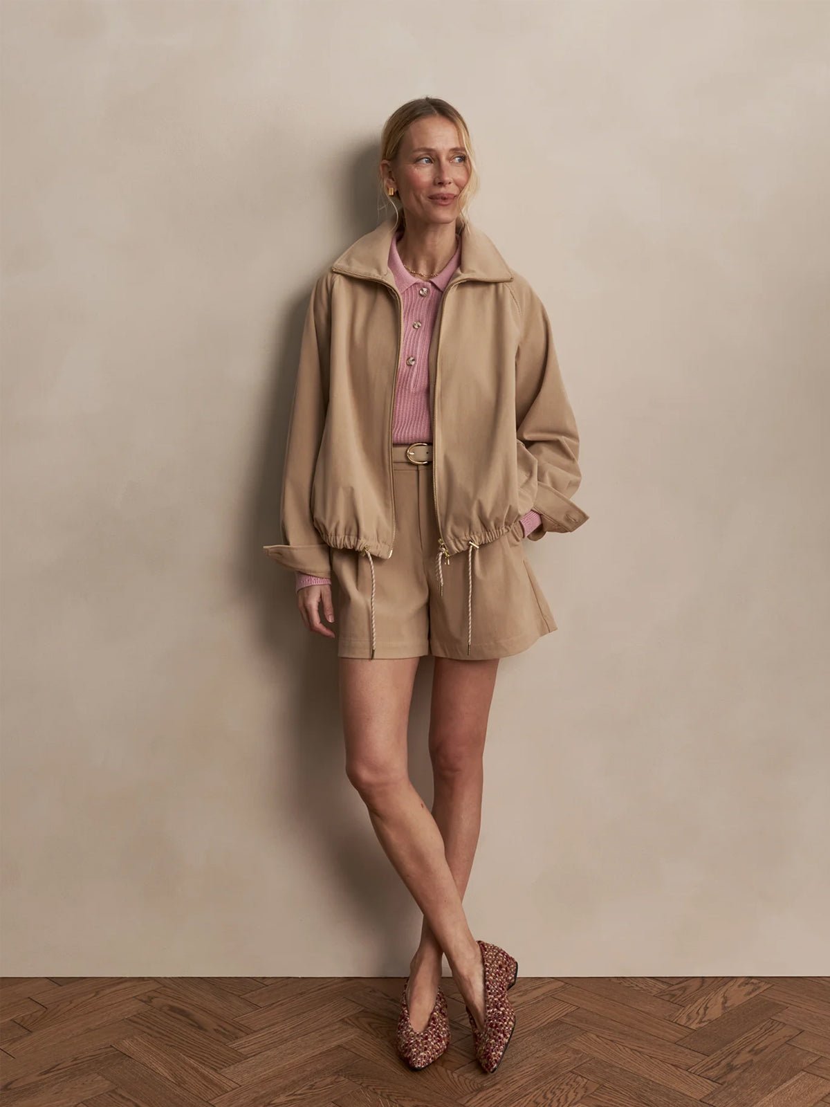 Varley Nadina Blouson Jacket Light Taupe - Glebe Fashion