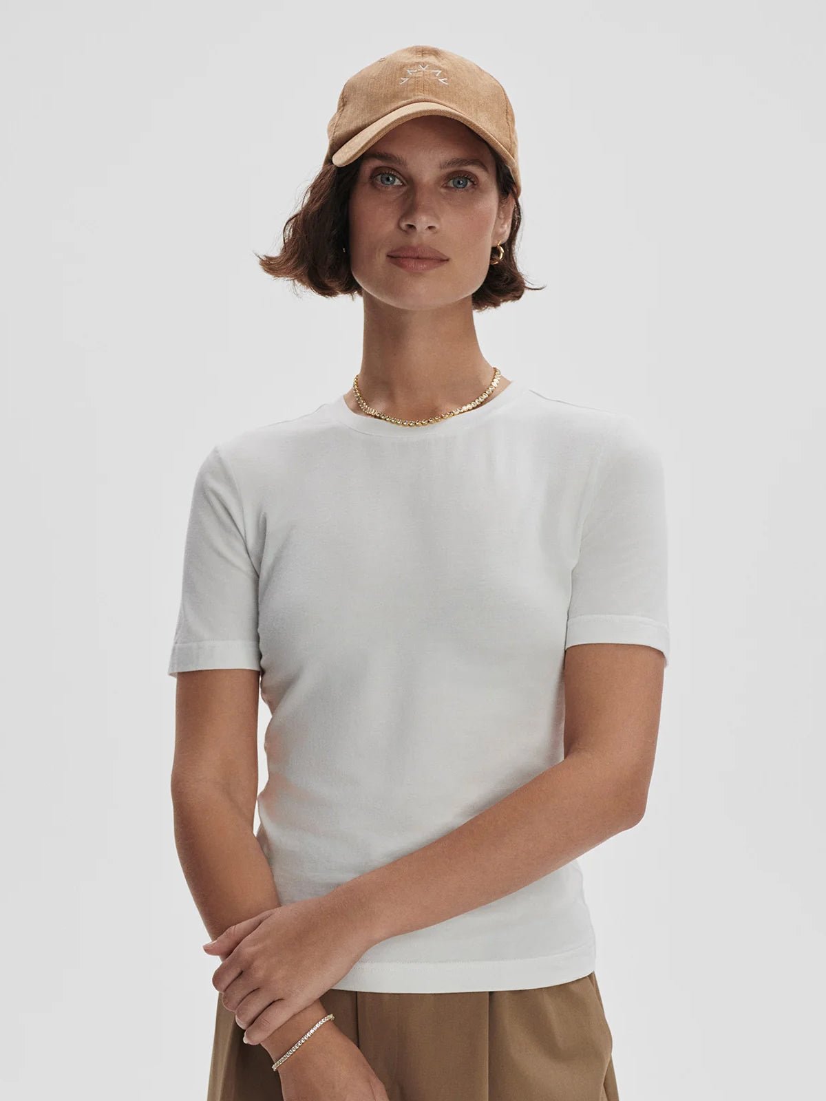 Varley Regina Fitted Tee White - Glebe Fashion