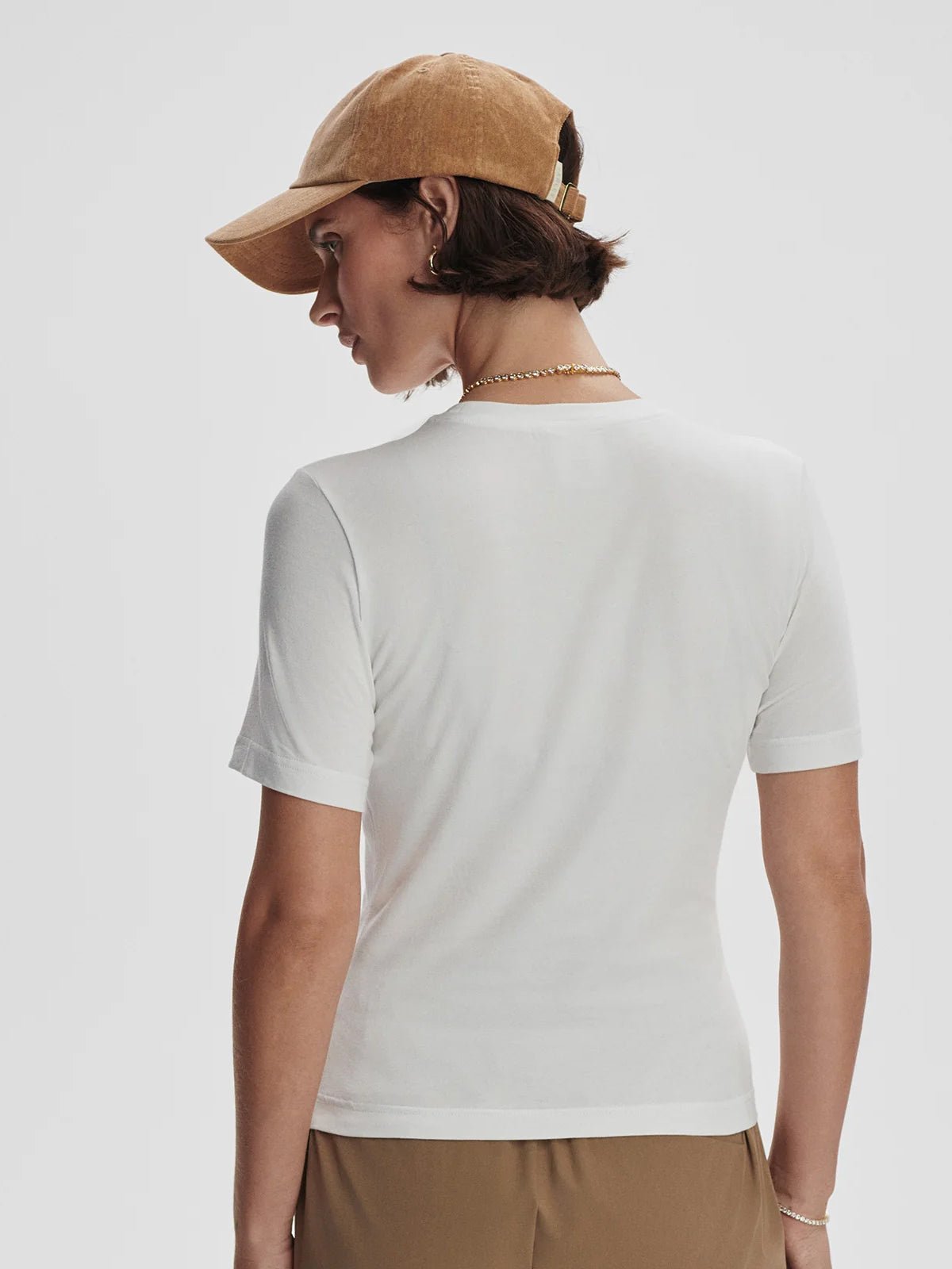 Varley Regina Fitted Tee White - Glebe Fashion