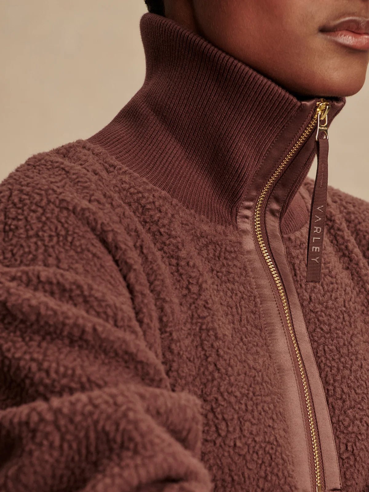 Varley Roselle Half Zip Fleece Deep Mahogany - Glebe Fashion