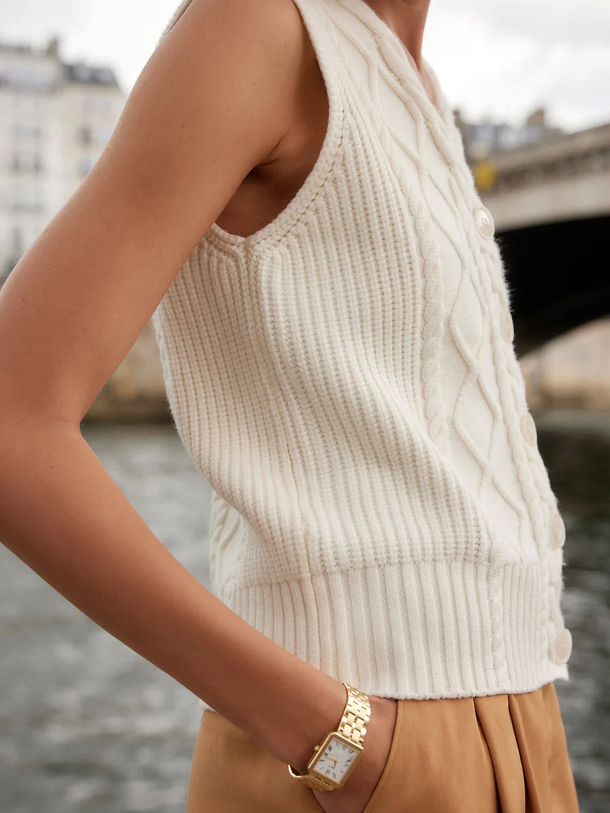 Varley Tatyana Cable Knit Vest - Glebe Fashion