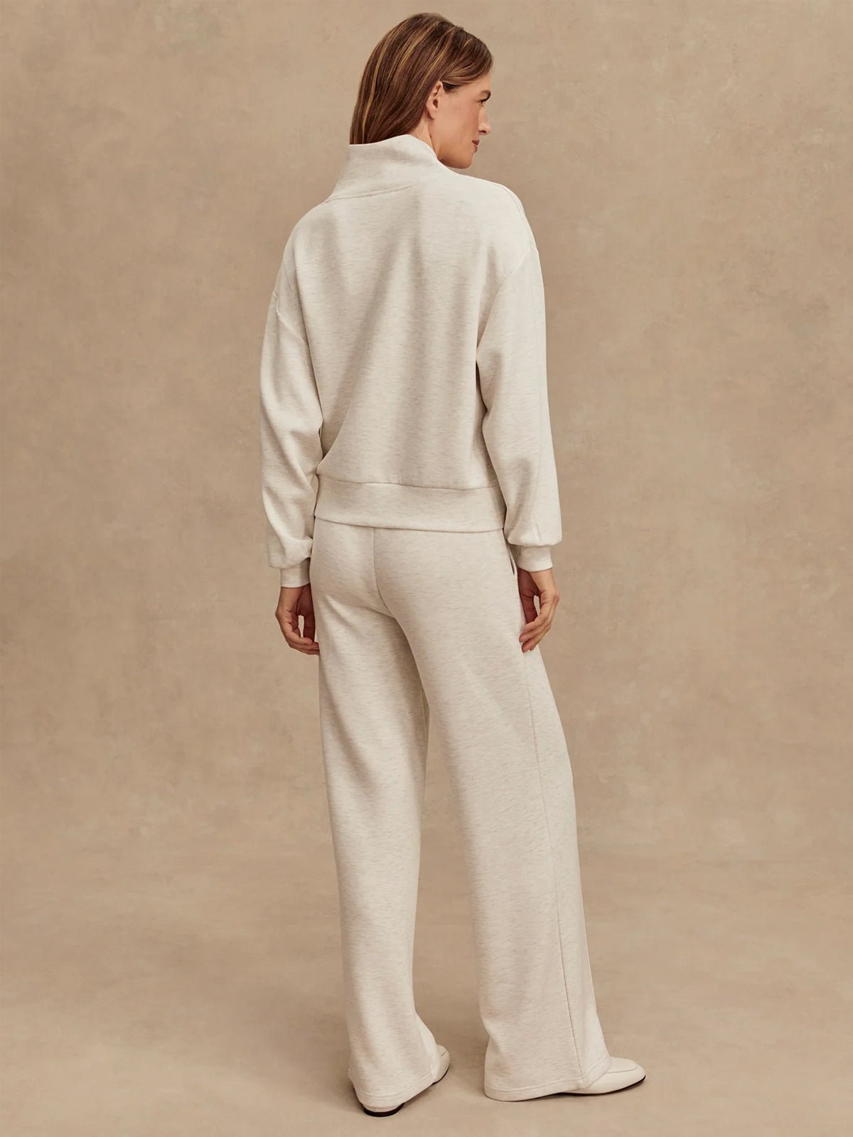 Varley The Wide Leg Pant 28 Ivory Marl - Glebe Fashion