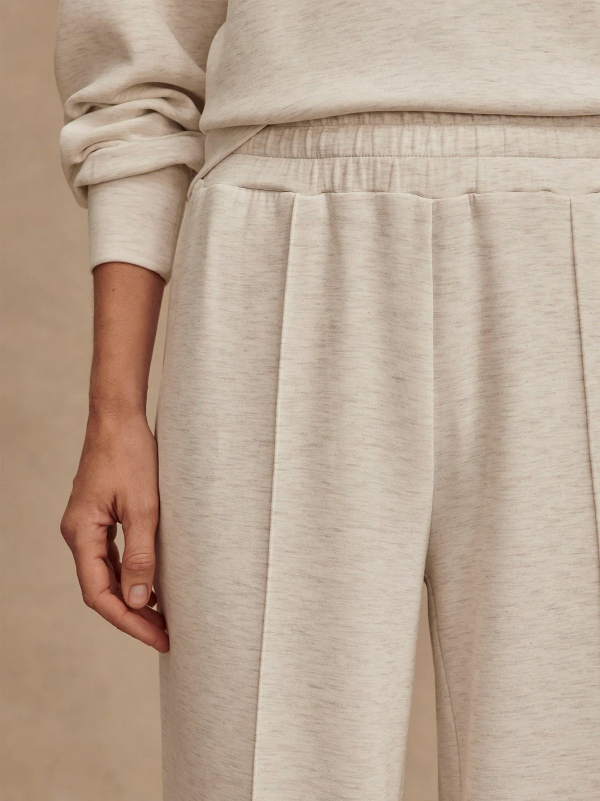 Varley The Wide Leg Pant 28 Ivory Marl - Glebe Fashion