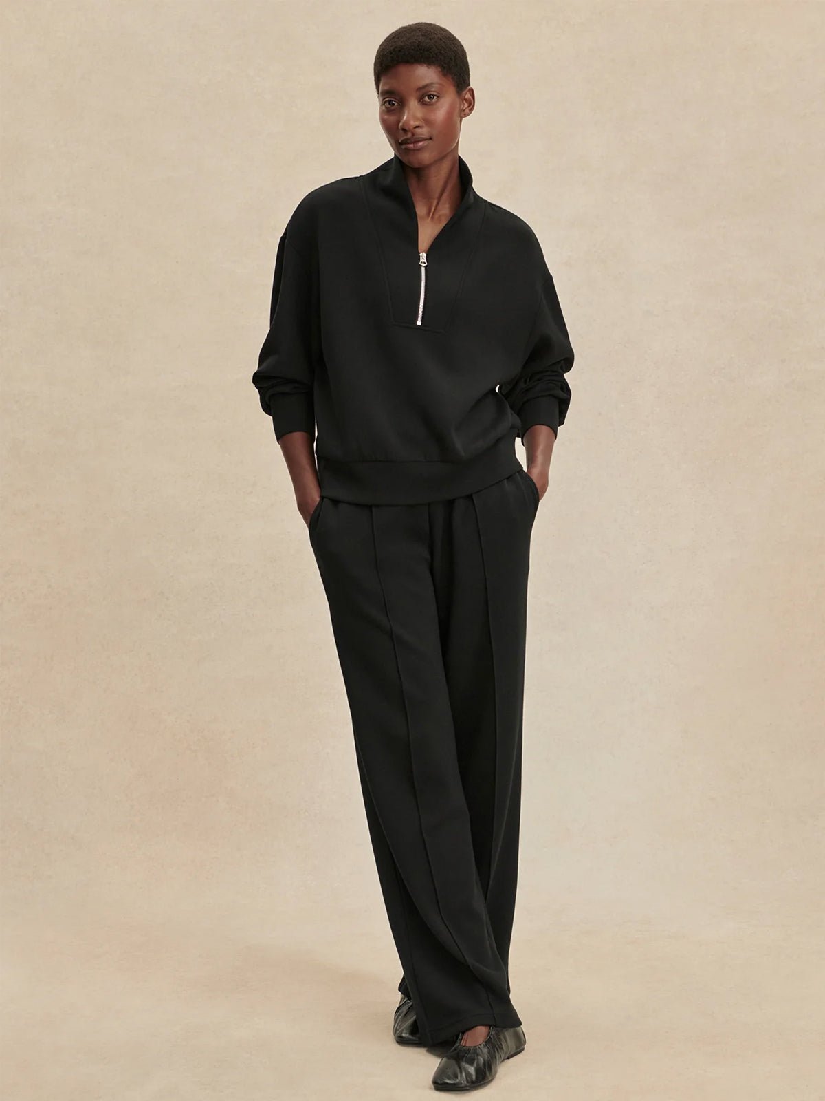 Varley The Wide Leg Pant 30 Black - Glebe Fashion