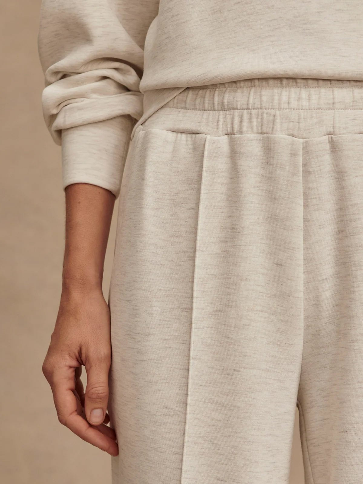 Varley The Wide Leg Pant 30 Ivory Marl - Glebe Fashion