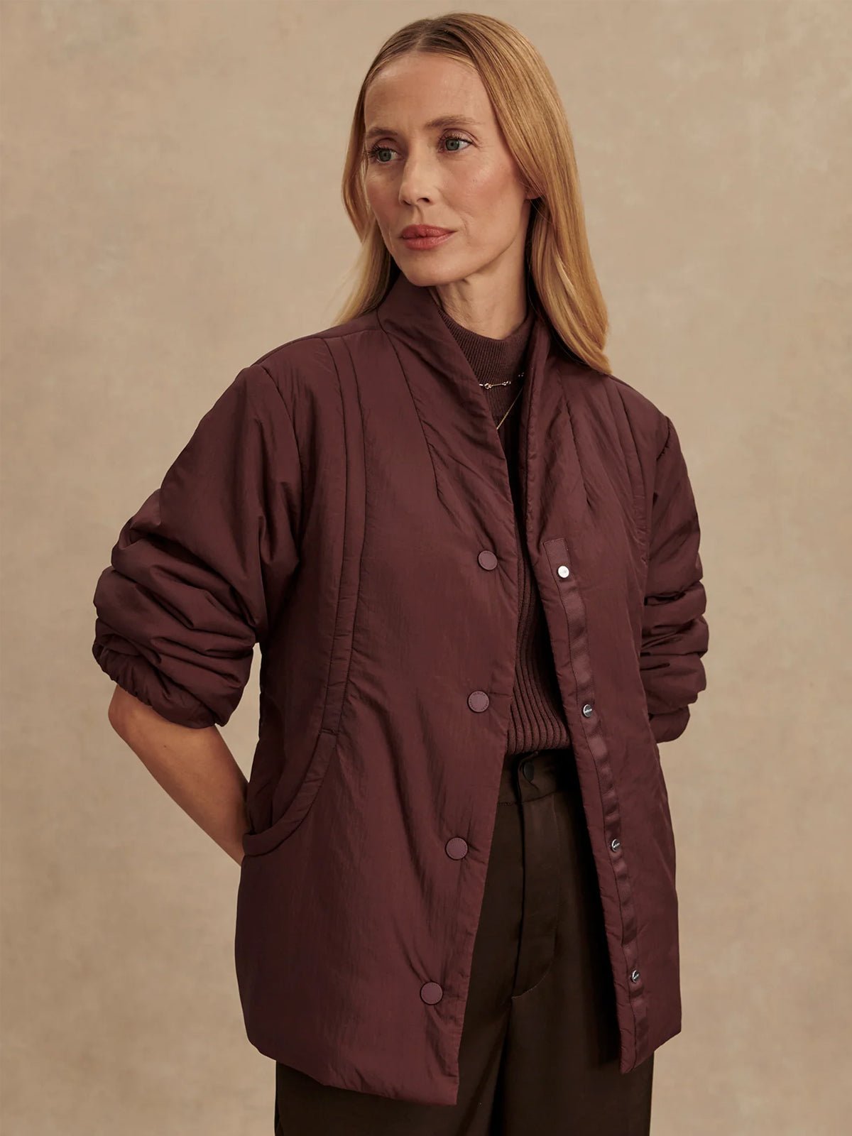 Varley Tilley Light Padded Jacket Decadent Chocolate - Glebe Fashion