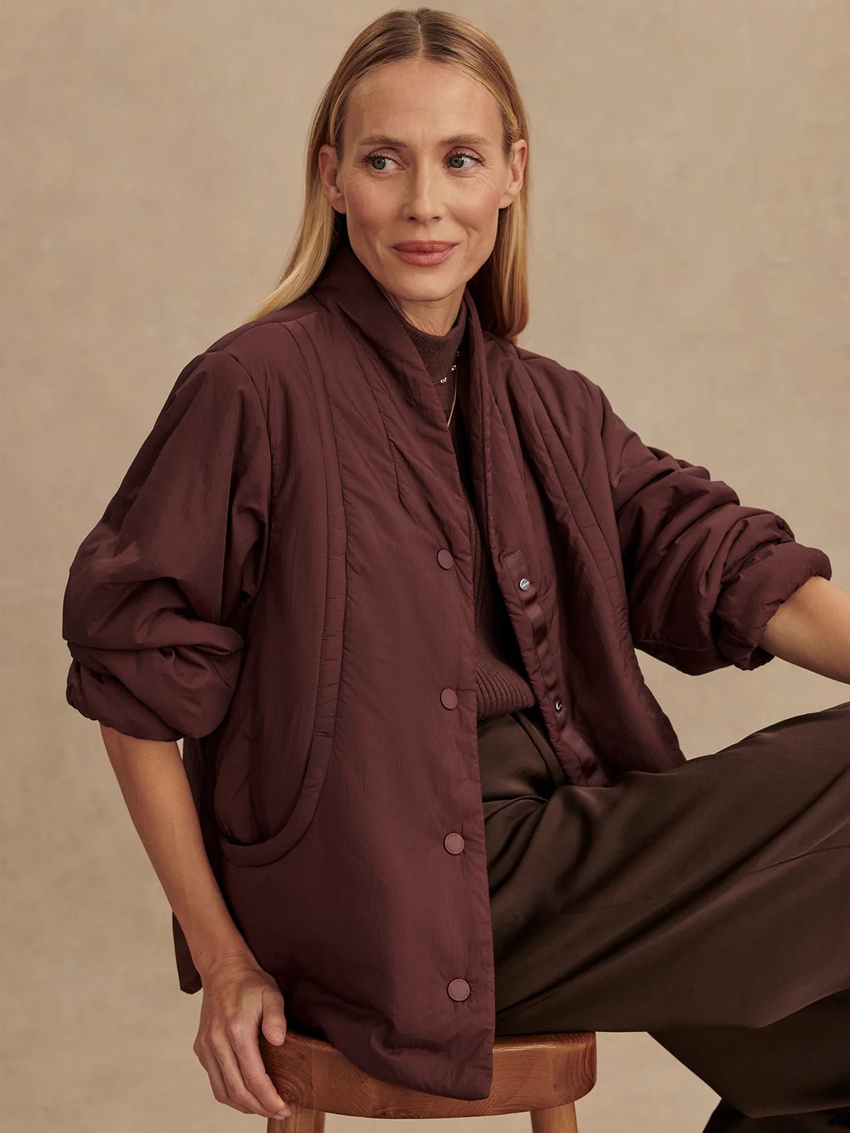 Varley Tilley Light Padded Jacket Decadent Chocolate - Glebe Fashion