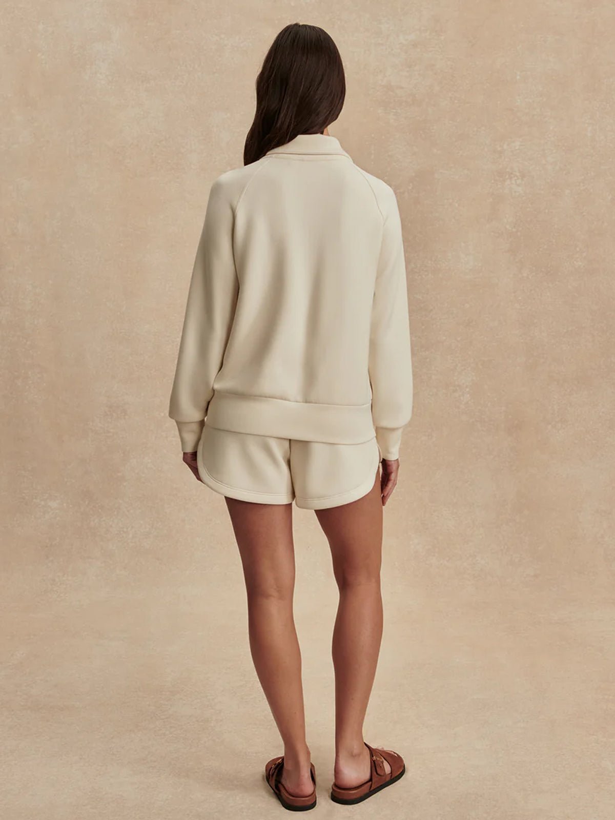 Varley Tyde Zip Through Sweat Pristine - Glebe Fashion