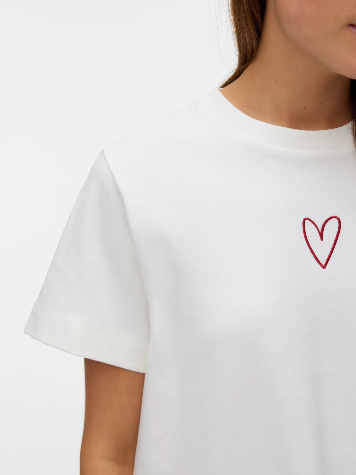 Vero Moda White Heart Top - Glebe Fashion