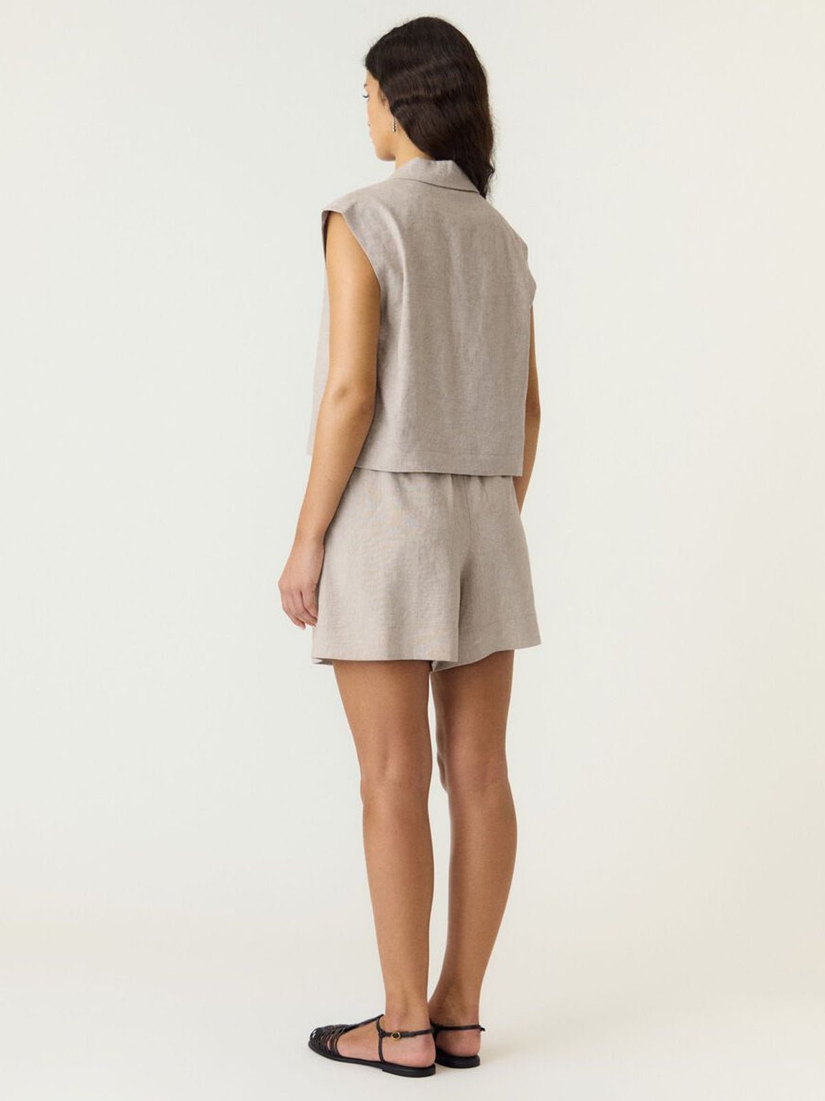 YAS Linen Blend Waistcoat - Glebe Fashion