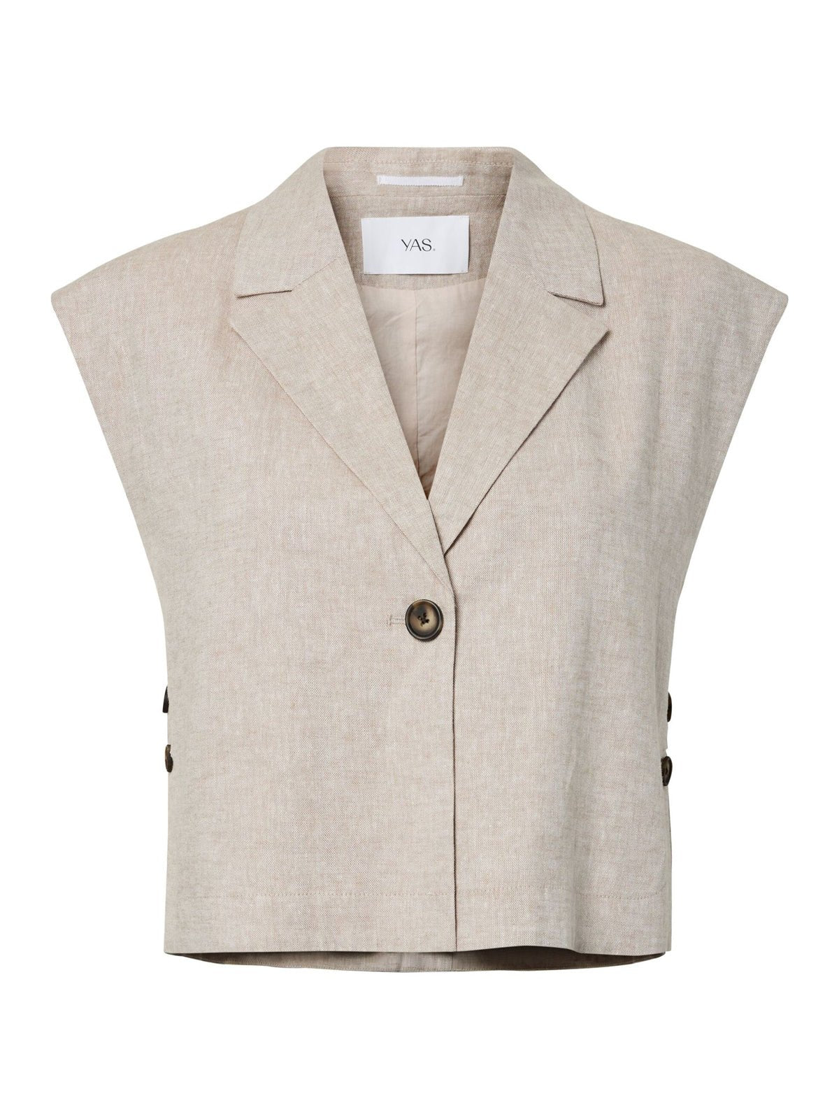 YAS Linen Blend Waistcoat - Glebe Fashion