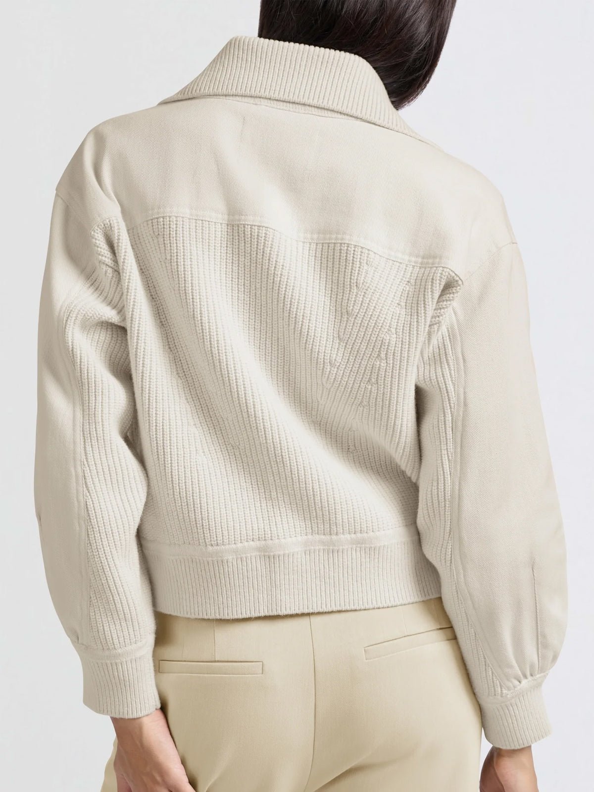 Yaya Cardigan With Textured Details Off White - Glebe Fashion