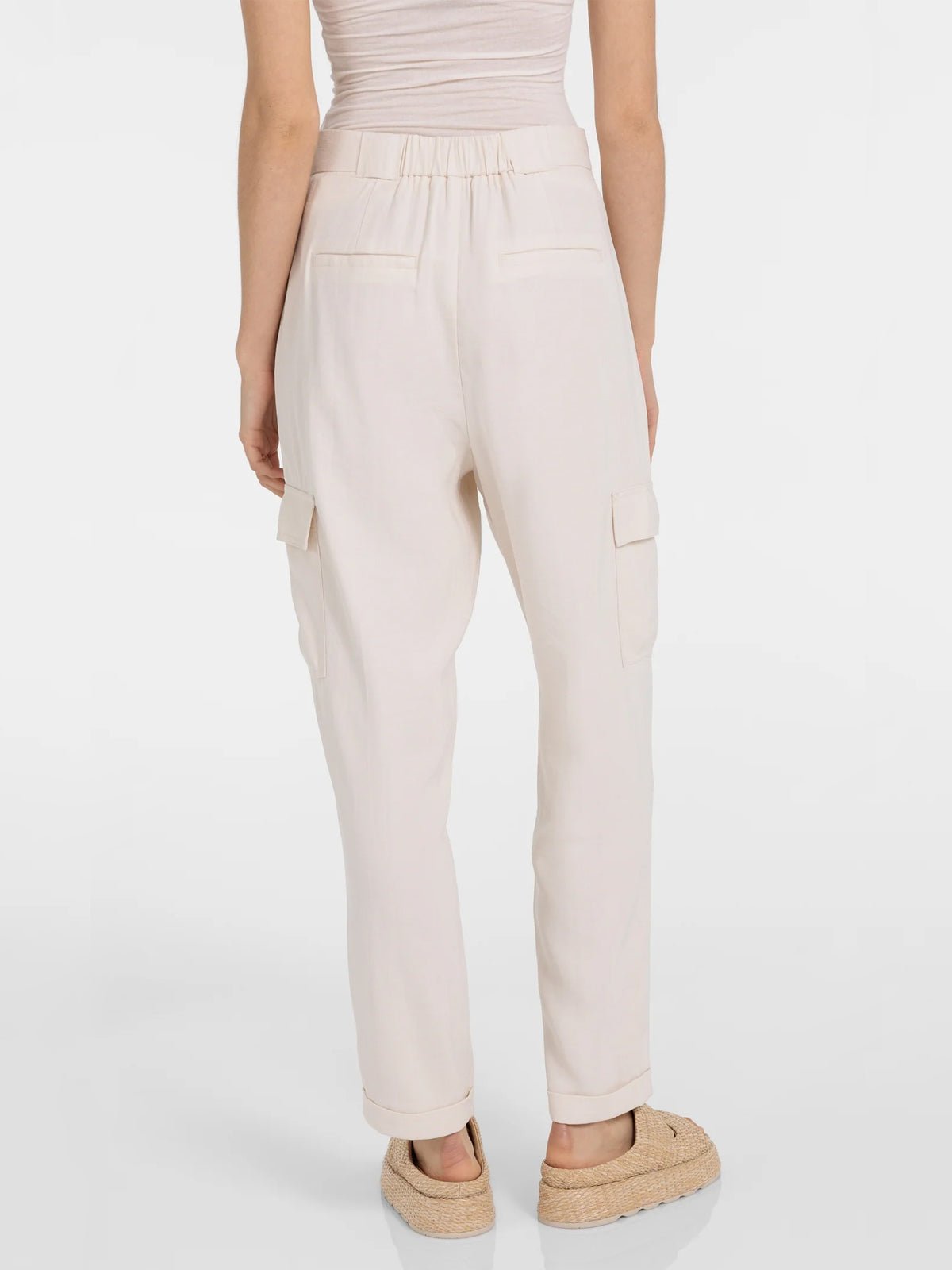 YAYA Cargo Trousers With Straight Legs & Pleats - Glebe Fashion