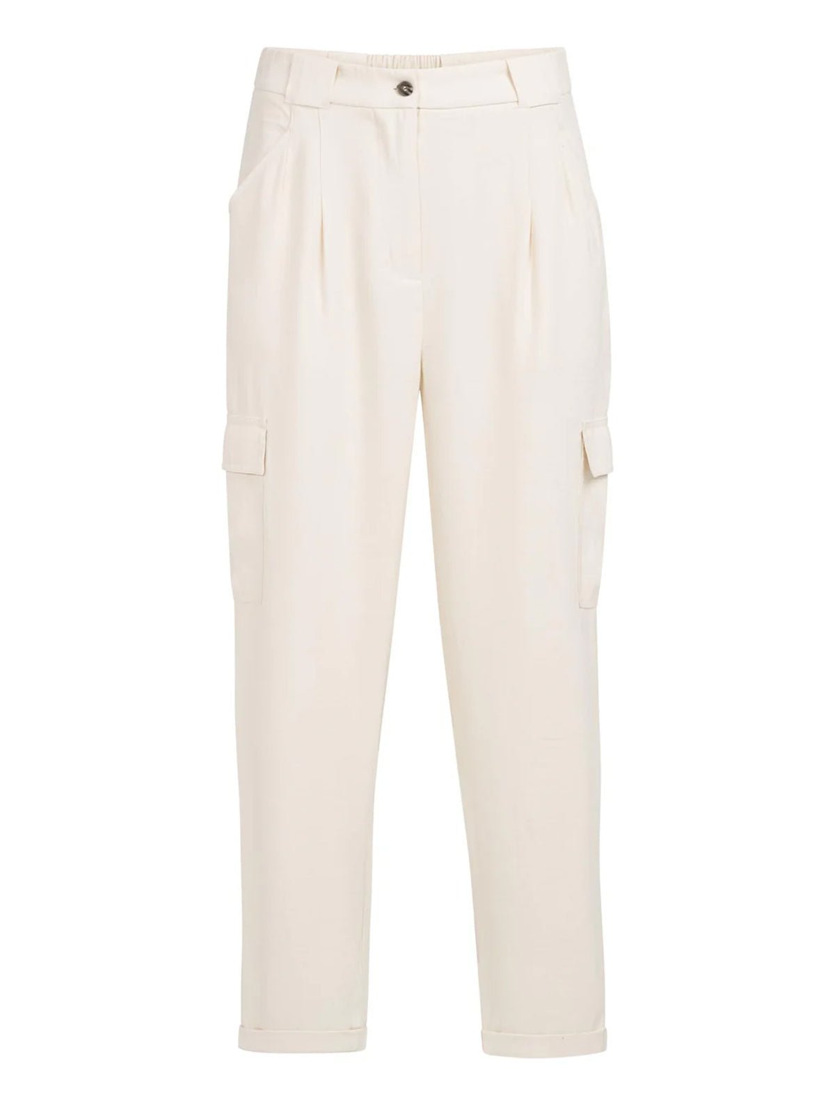 YAYA Cargo Trousers With Straight Legs & Pleats - Glebe Fashion