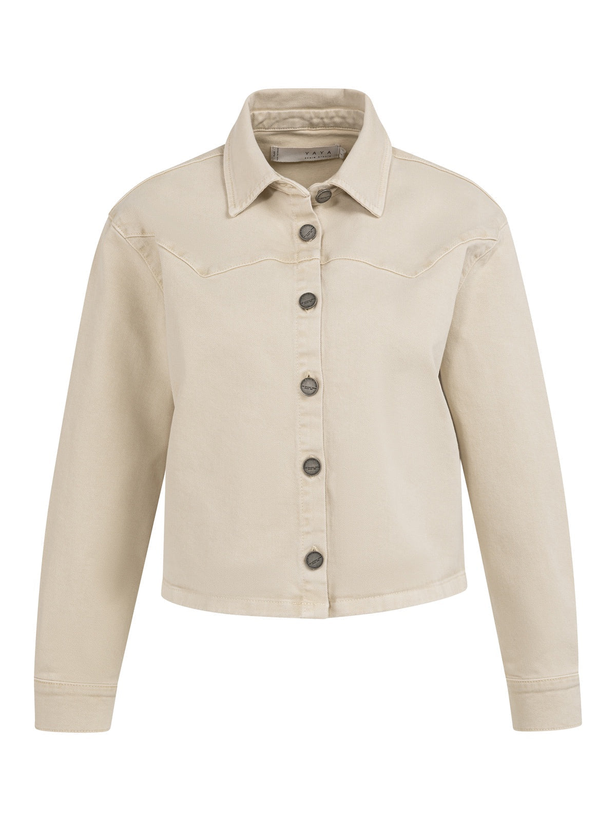 YAYA Coloured Denim Jacket With Decorative Seams - Glebe Fashion