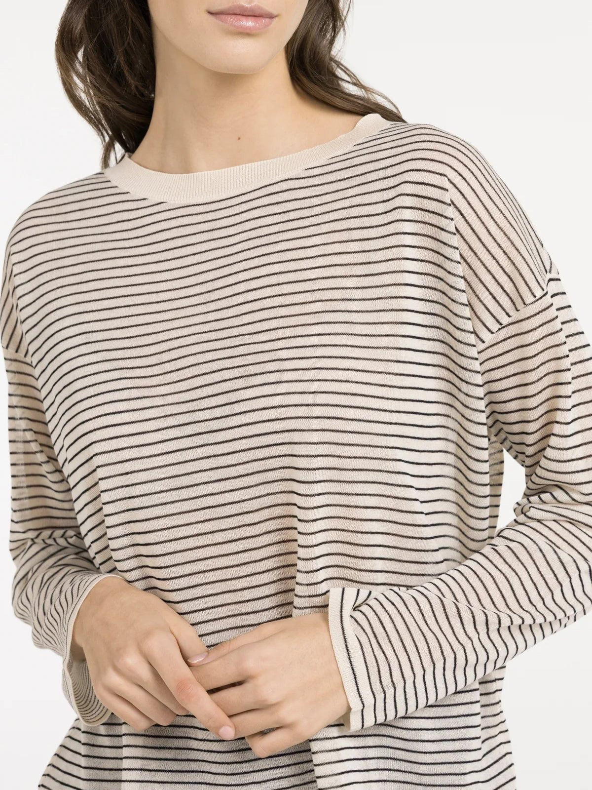 YAYA Fine Knit Stripe Sweater - Glebe Fashion