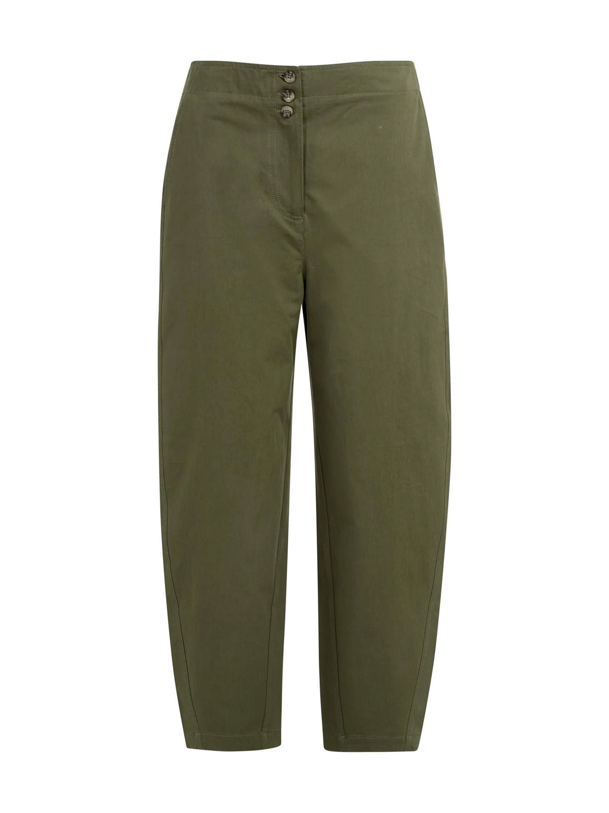 YAYA High Waist Barrel Trousers Army Green - Glebe Fashion