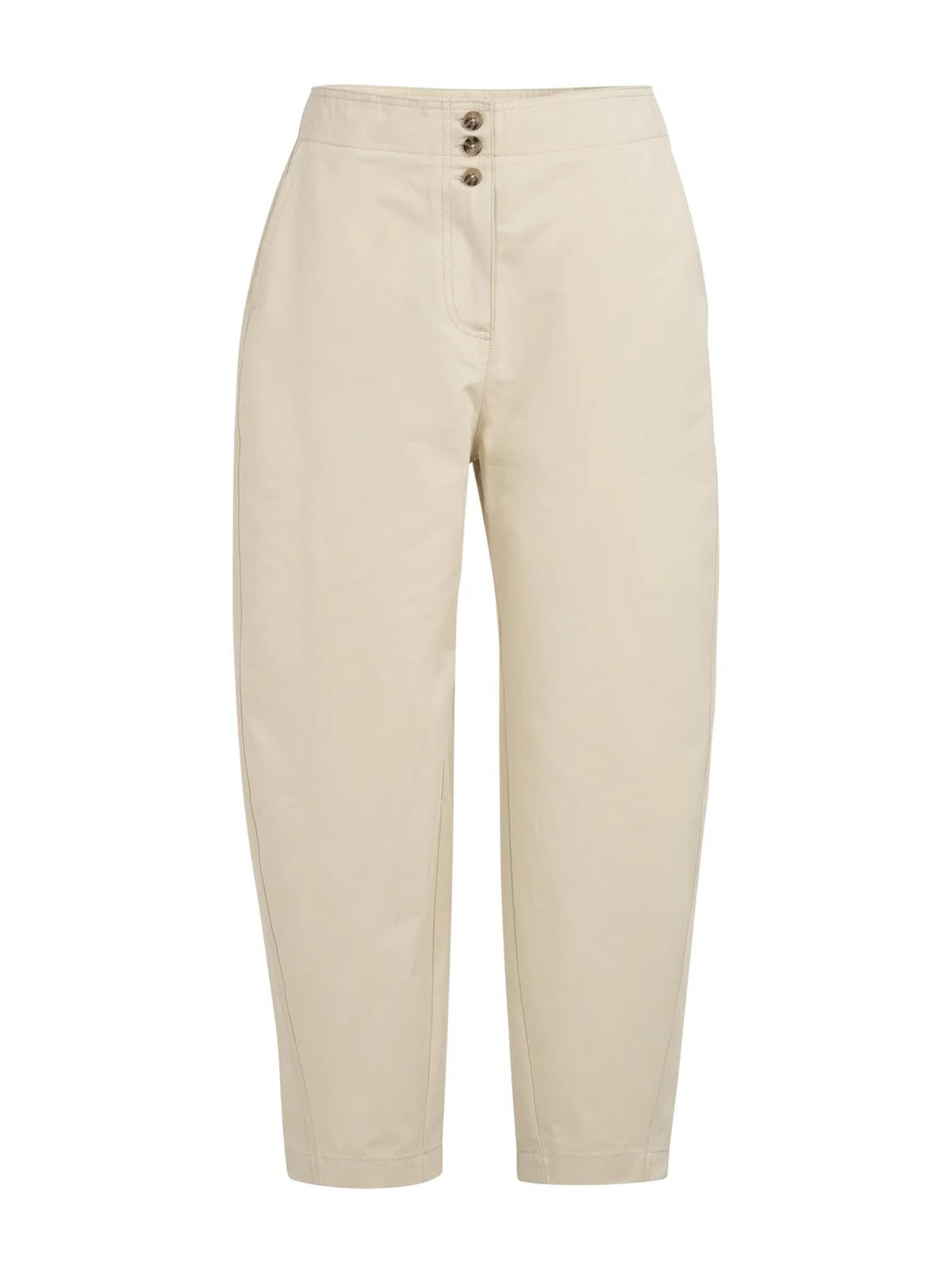 YAYA High Waist Barrel Trousers Warm Sand - Glebe Fashion
