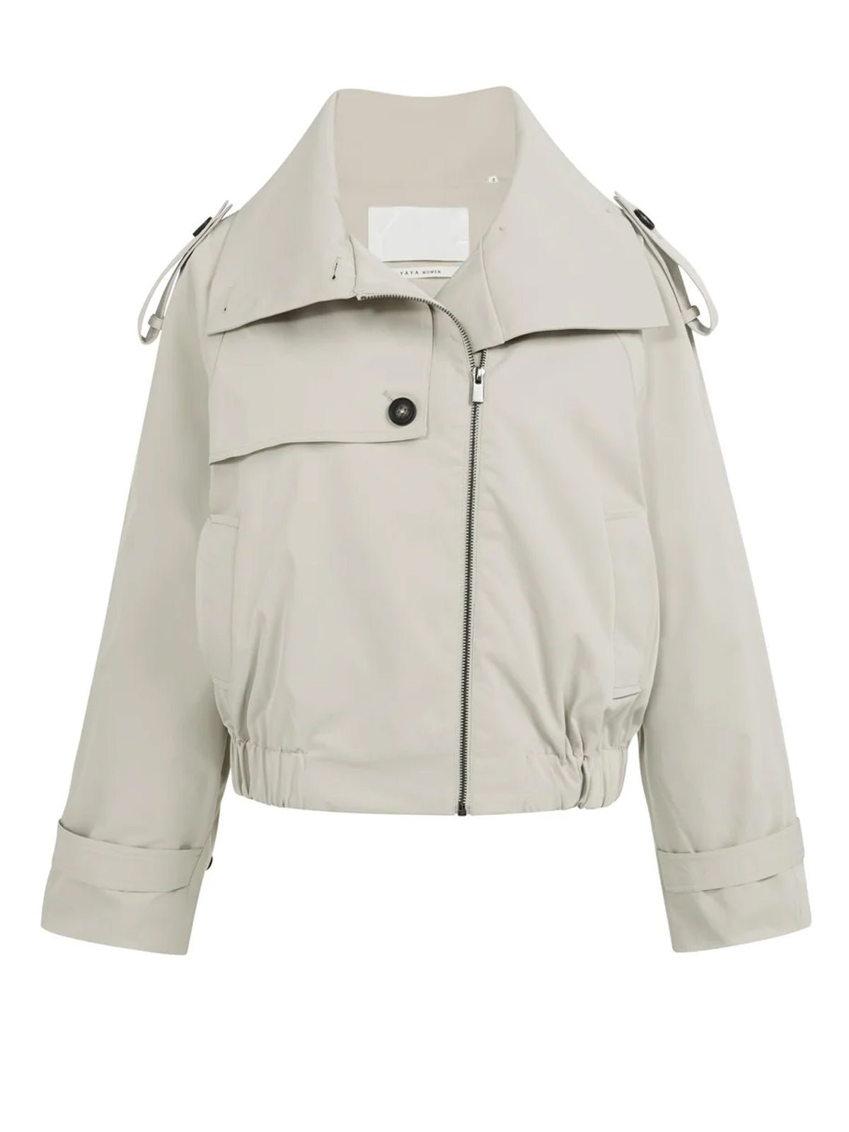 YAYA Short Bomber Jacket With Trench Details - Glebe Fashion