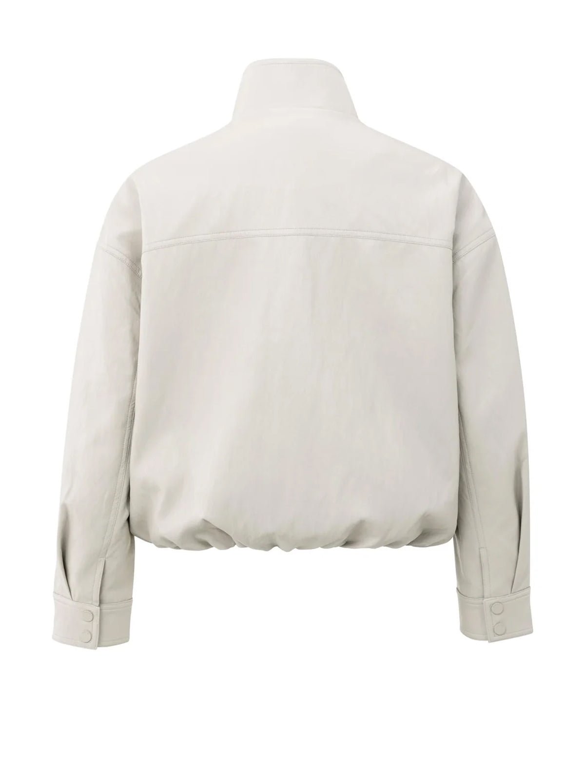 YAYA Short Faux Leather Jacket Chalk White - Glebe Fashion