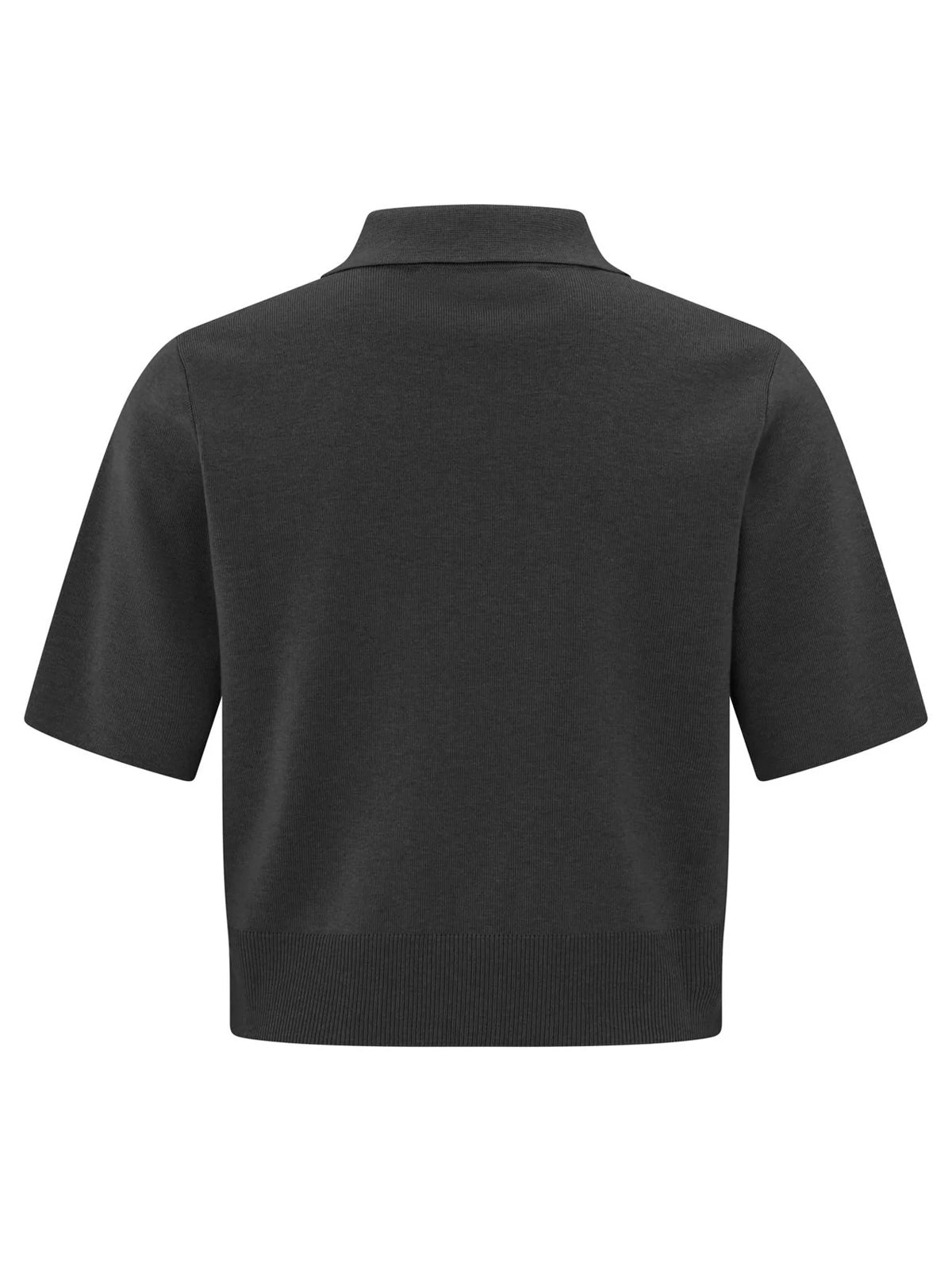 YAYA Short Sleeve Cardigan With Chest Pockets Phantom Grey - Glebe Fashion