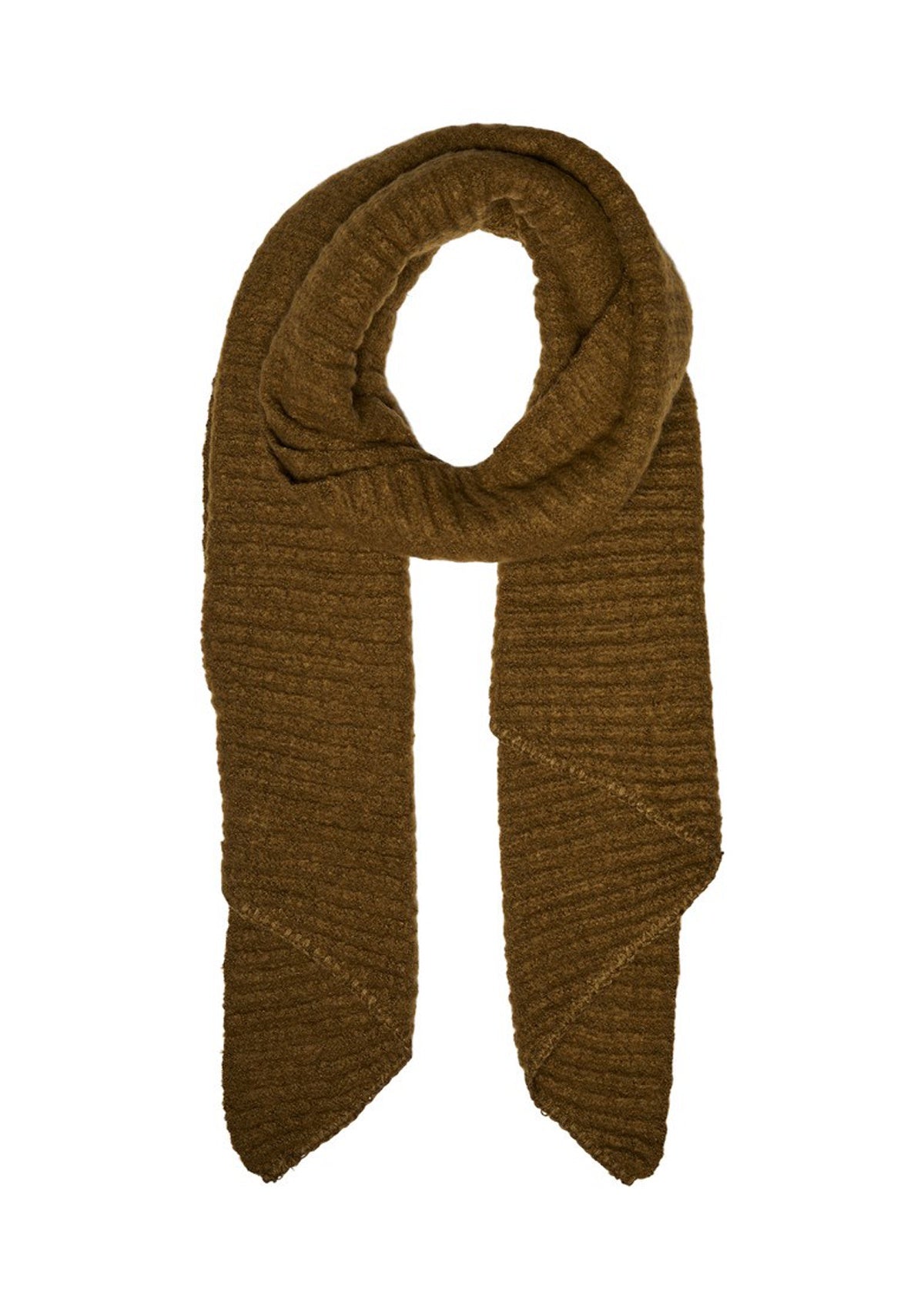 Pieces Long Ribbed Scarf Olive Green